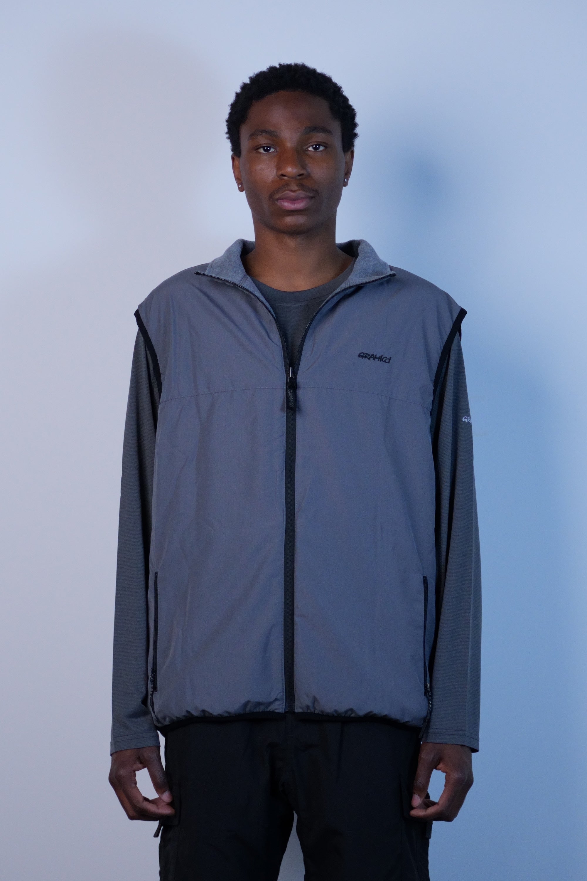 Thermal Fleece Reversible Vest Heather Grey