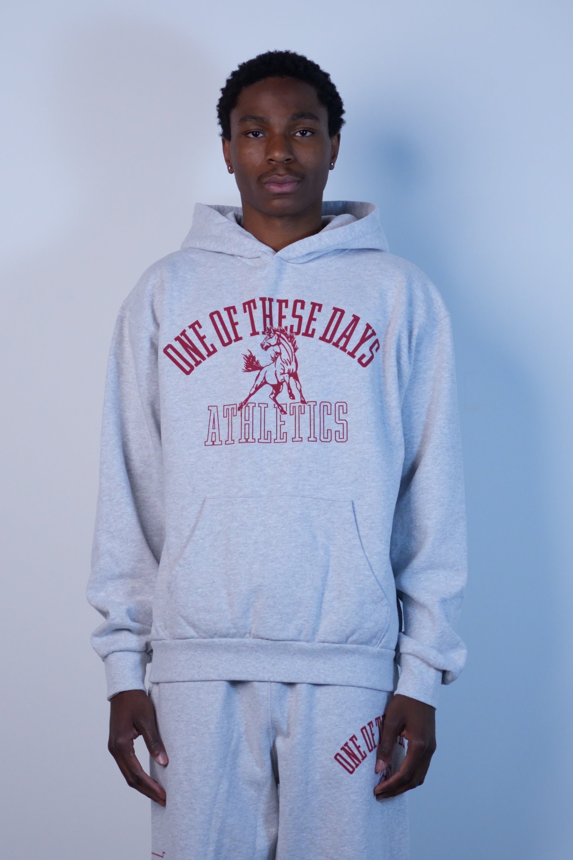 Mustang Athletics Pullover Hoodie Heather Grey