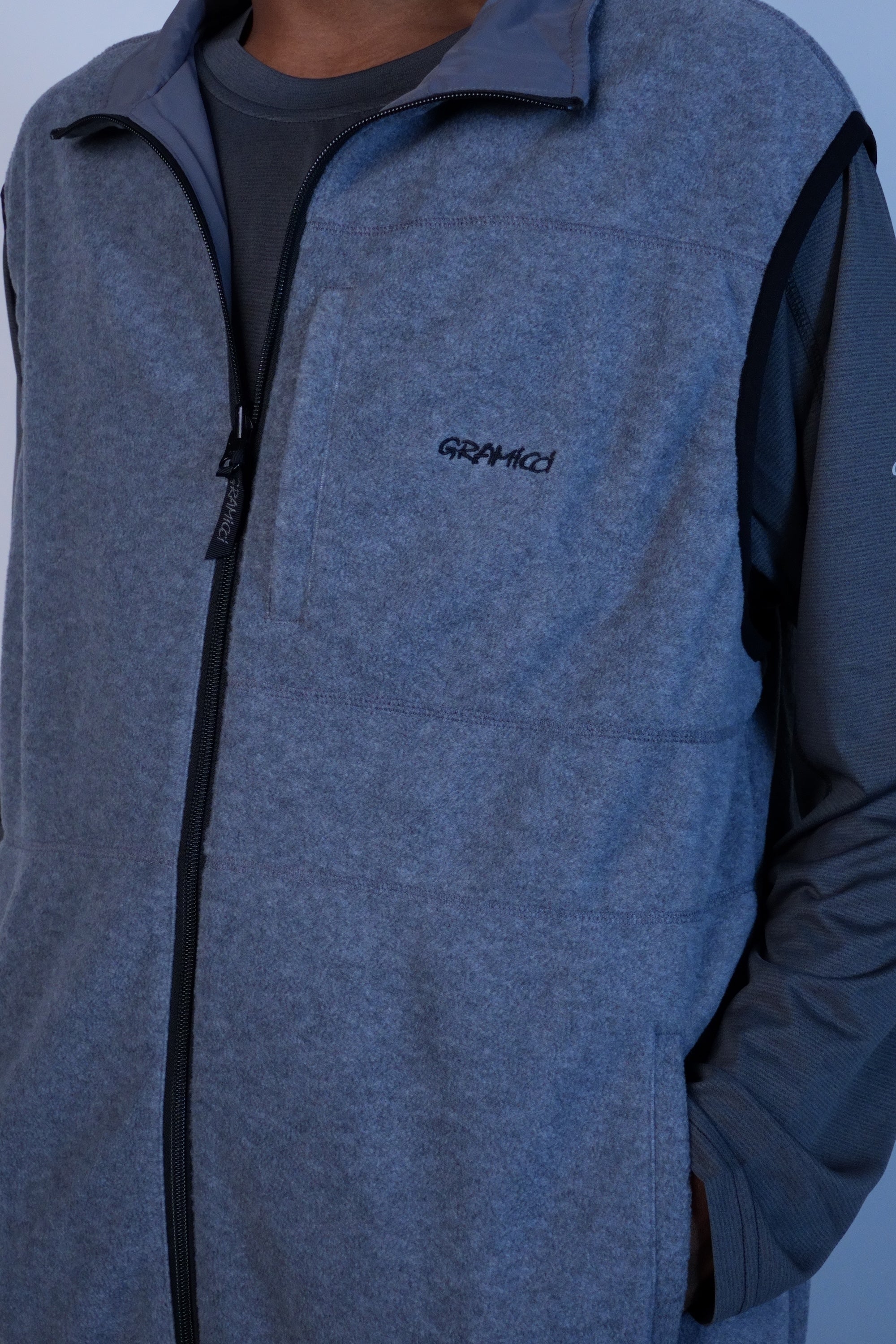 Thermal Fleece Reversible Vest Heather Grey