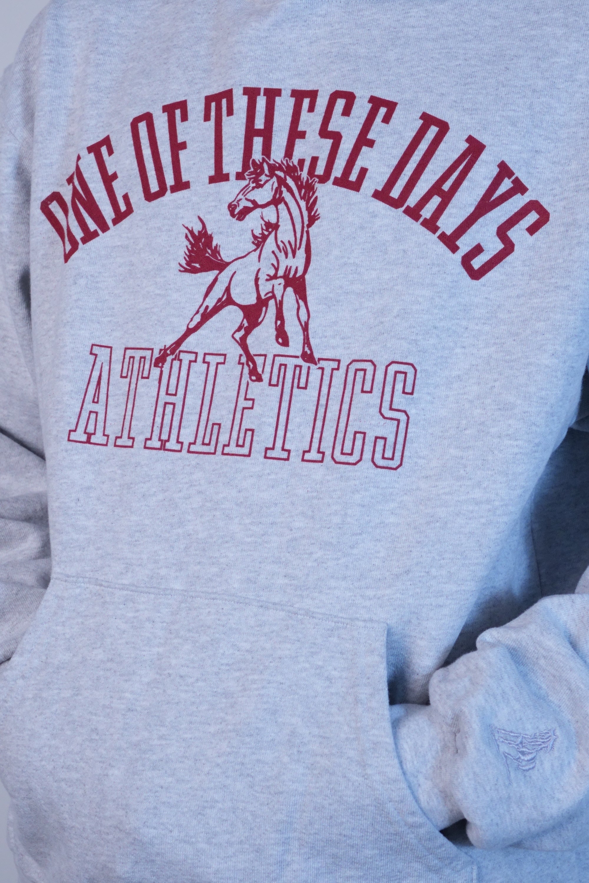Mustang Athletics Pullover Hoodie Heather Grey