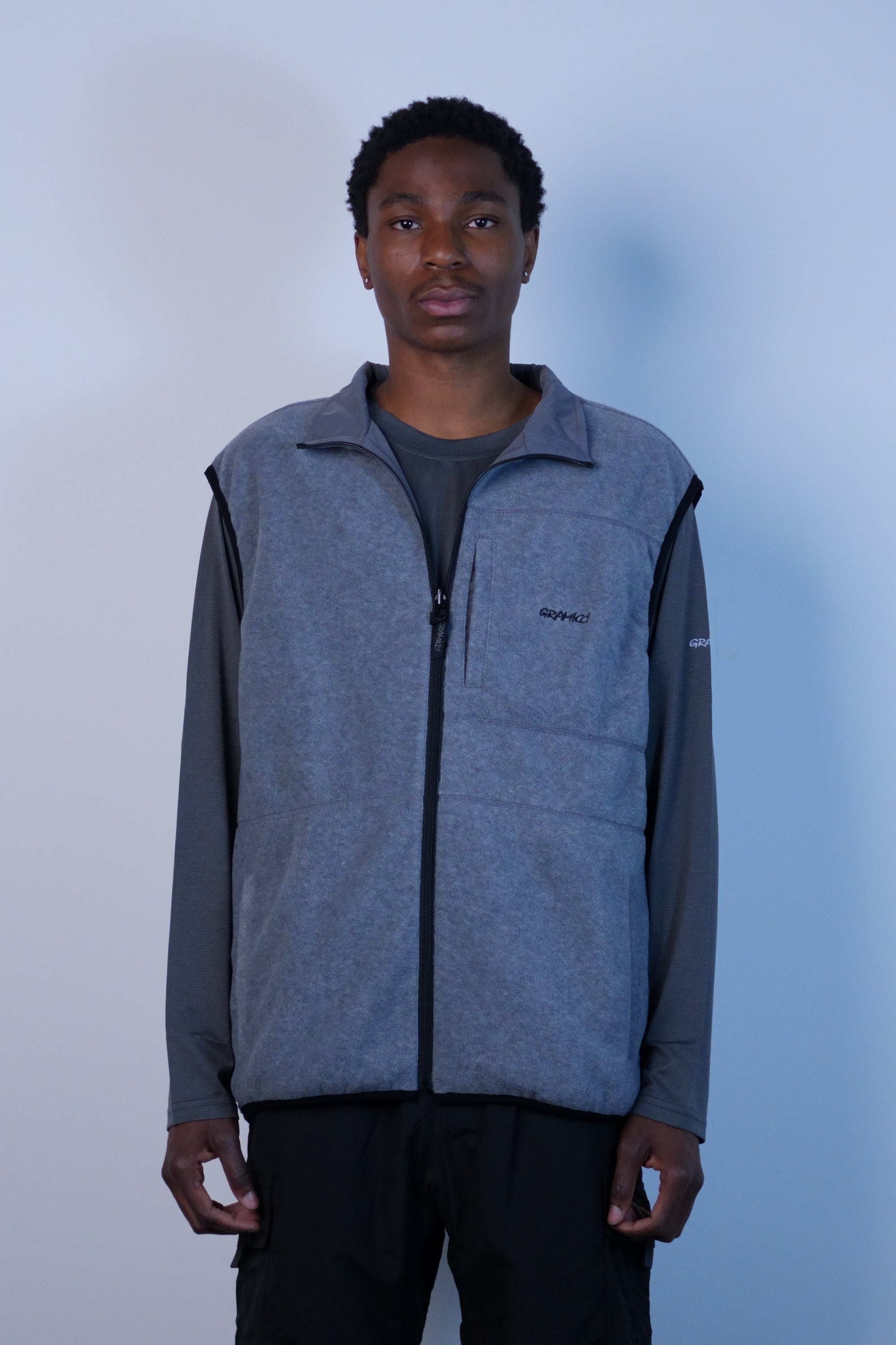 Thermal Fleece Reversible Vest Heather Grey