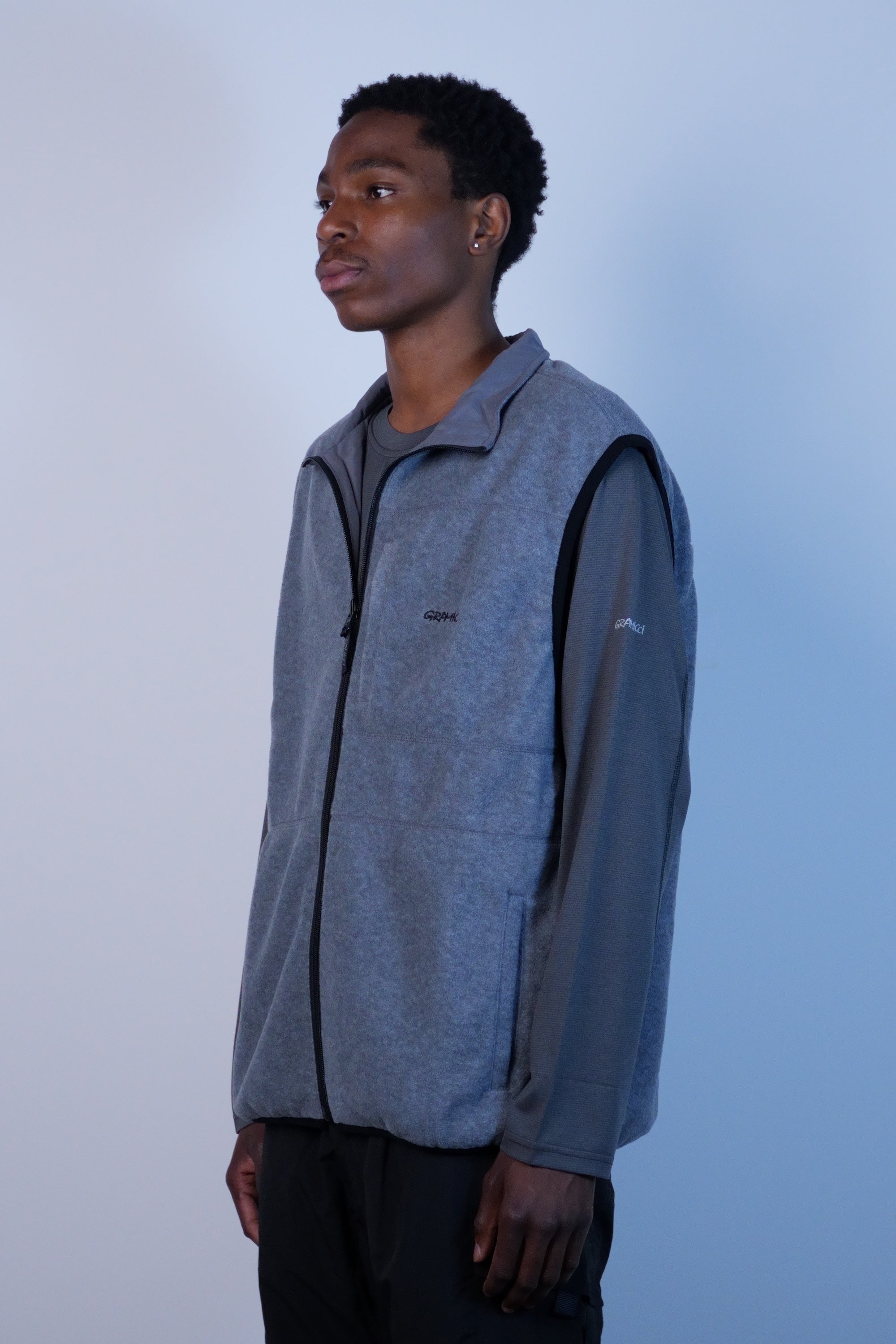 Thermal Fleece Reversible Vest Heather Grey