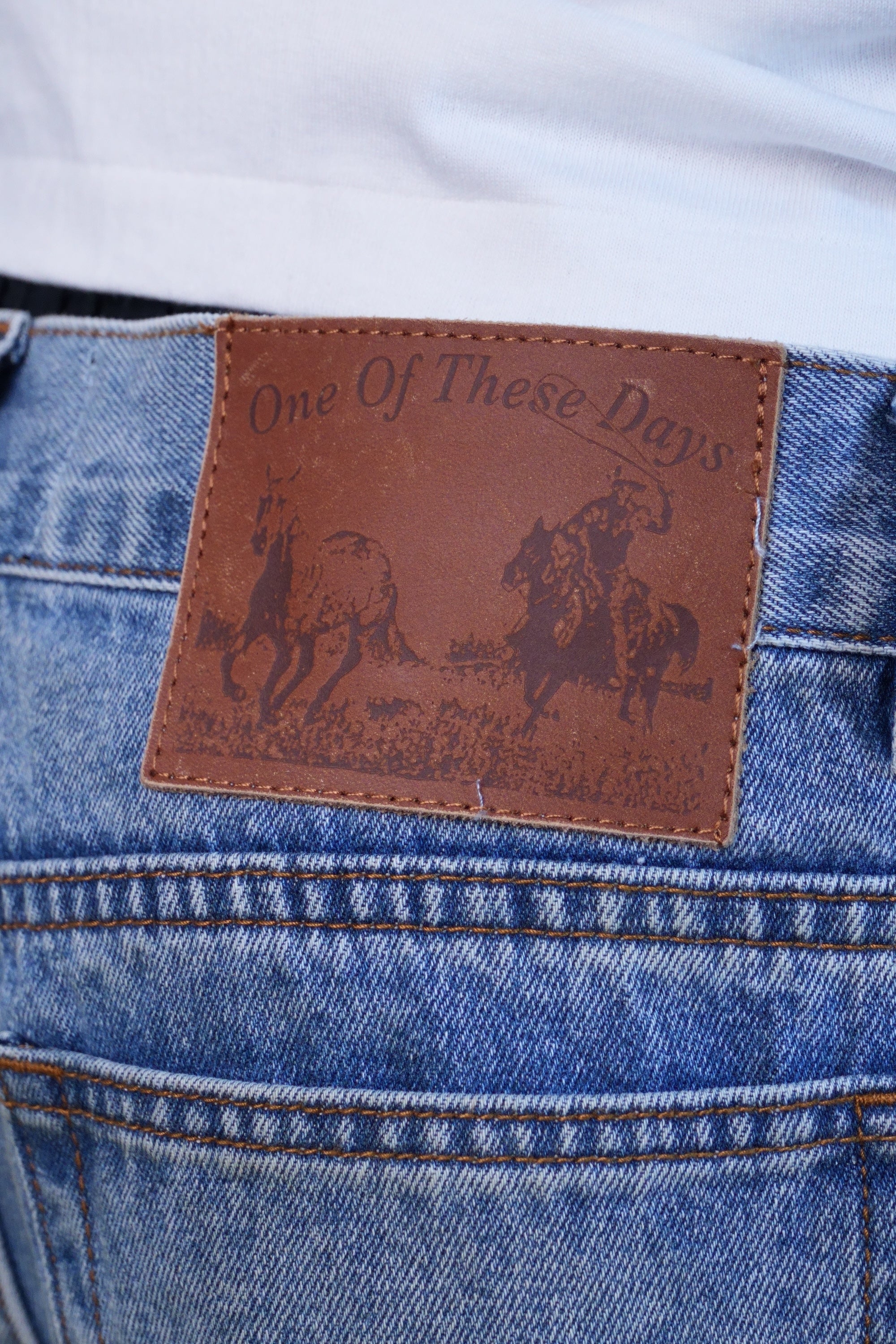 All Over Print Straight Leg Jeans Indigo