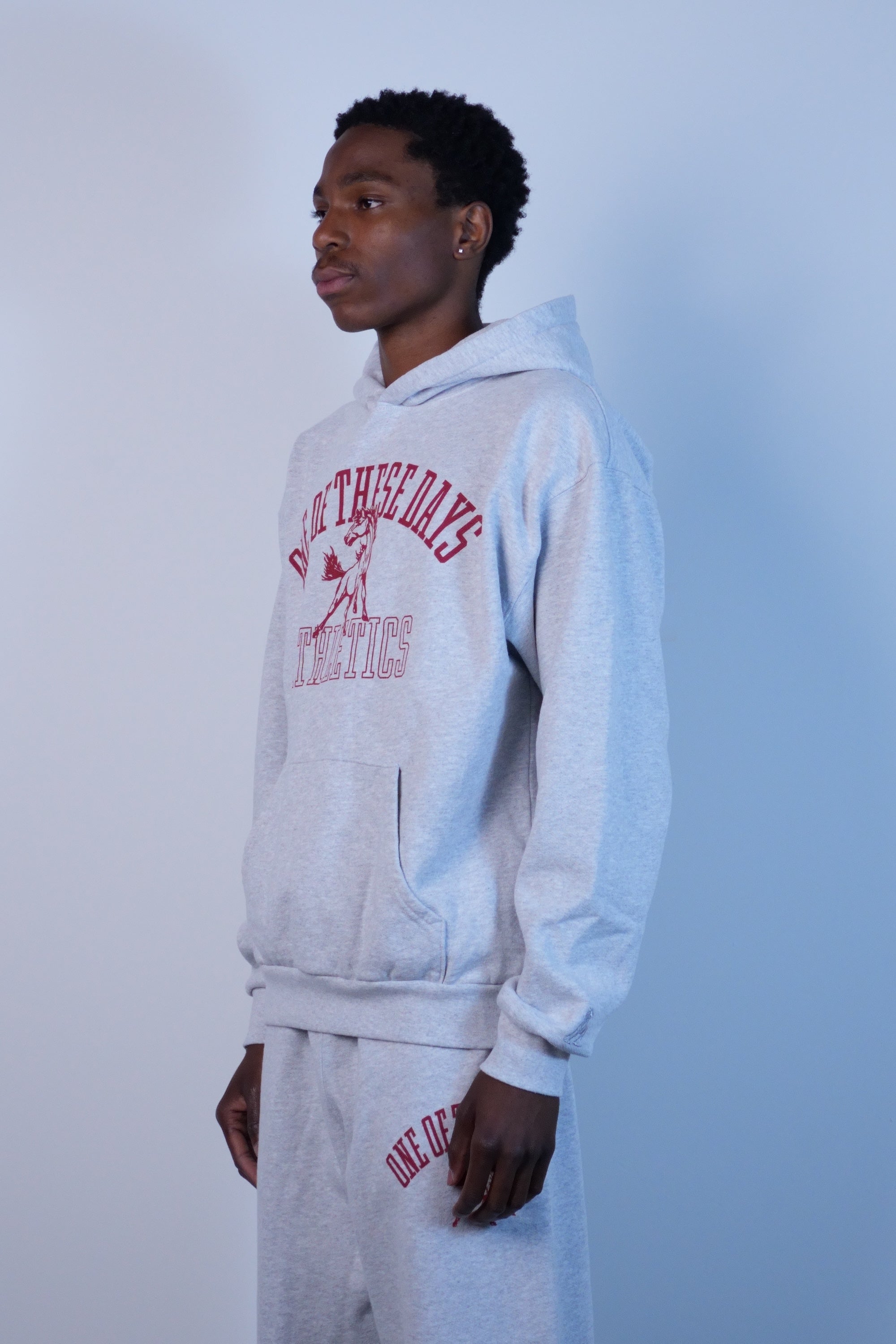 Mustang Athletics Pullover Hoodie Heather Grey