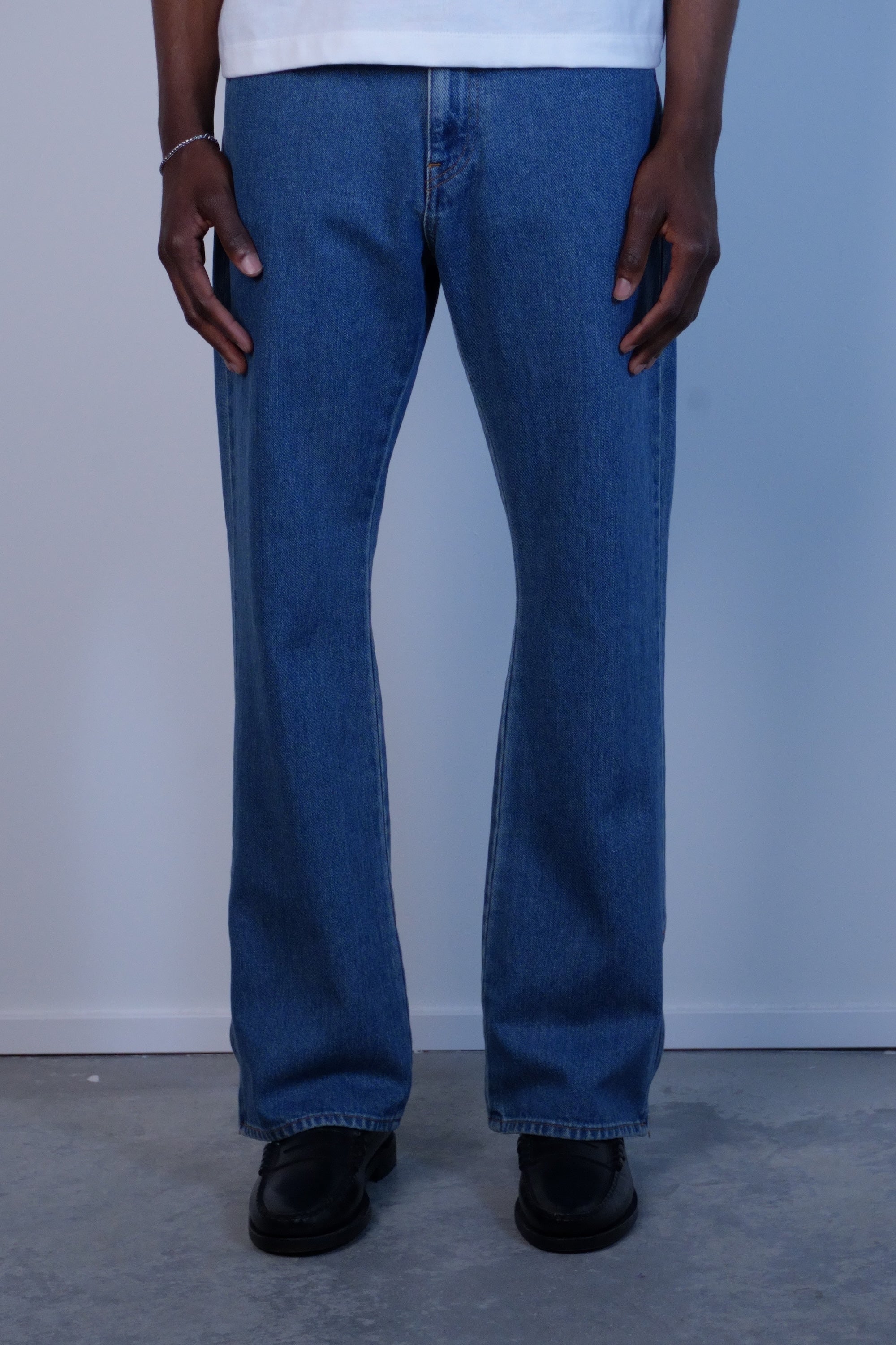 Boot Cut Side Zip Jeans Blue