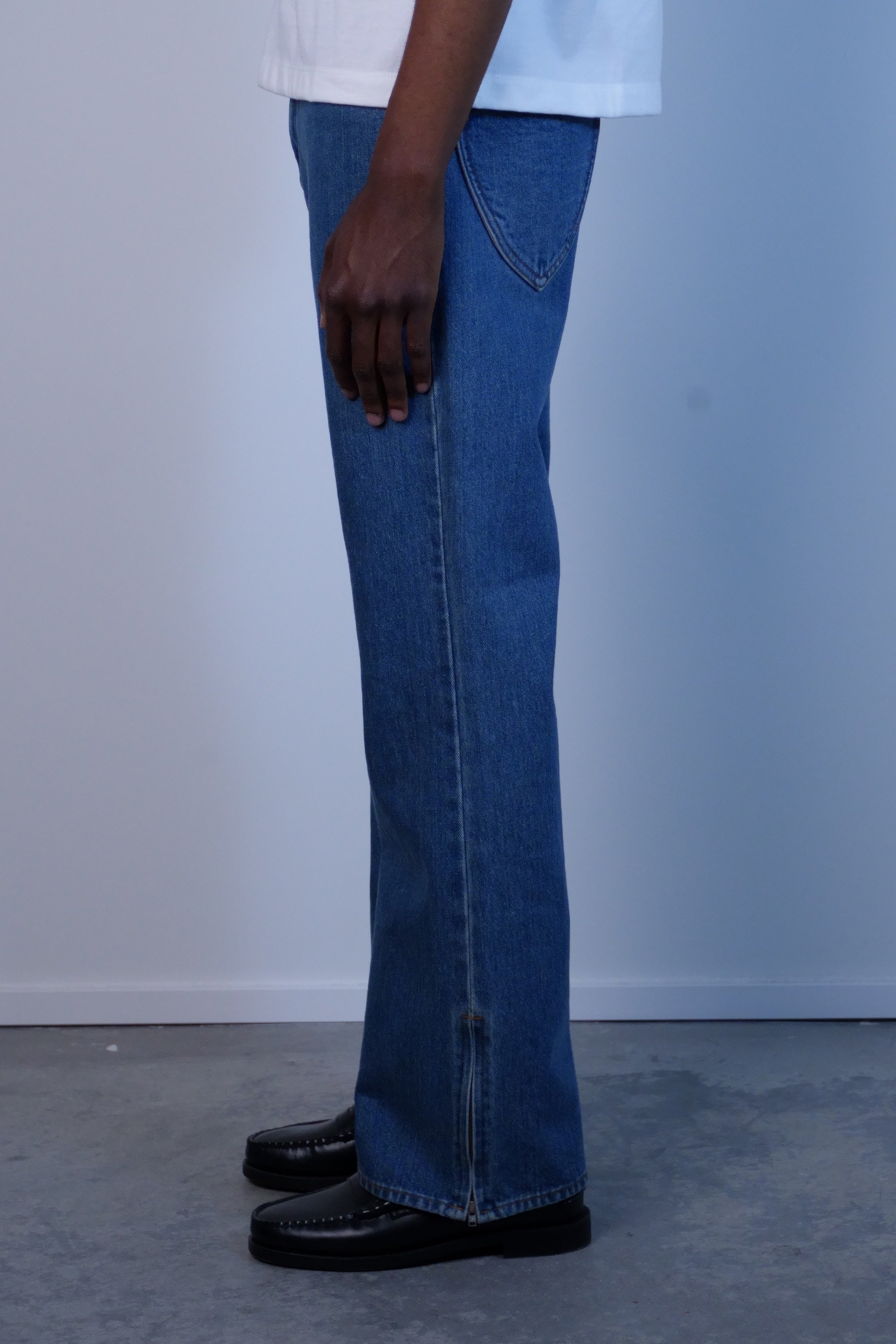 Boot Cut Side Zip Jeans Blue
