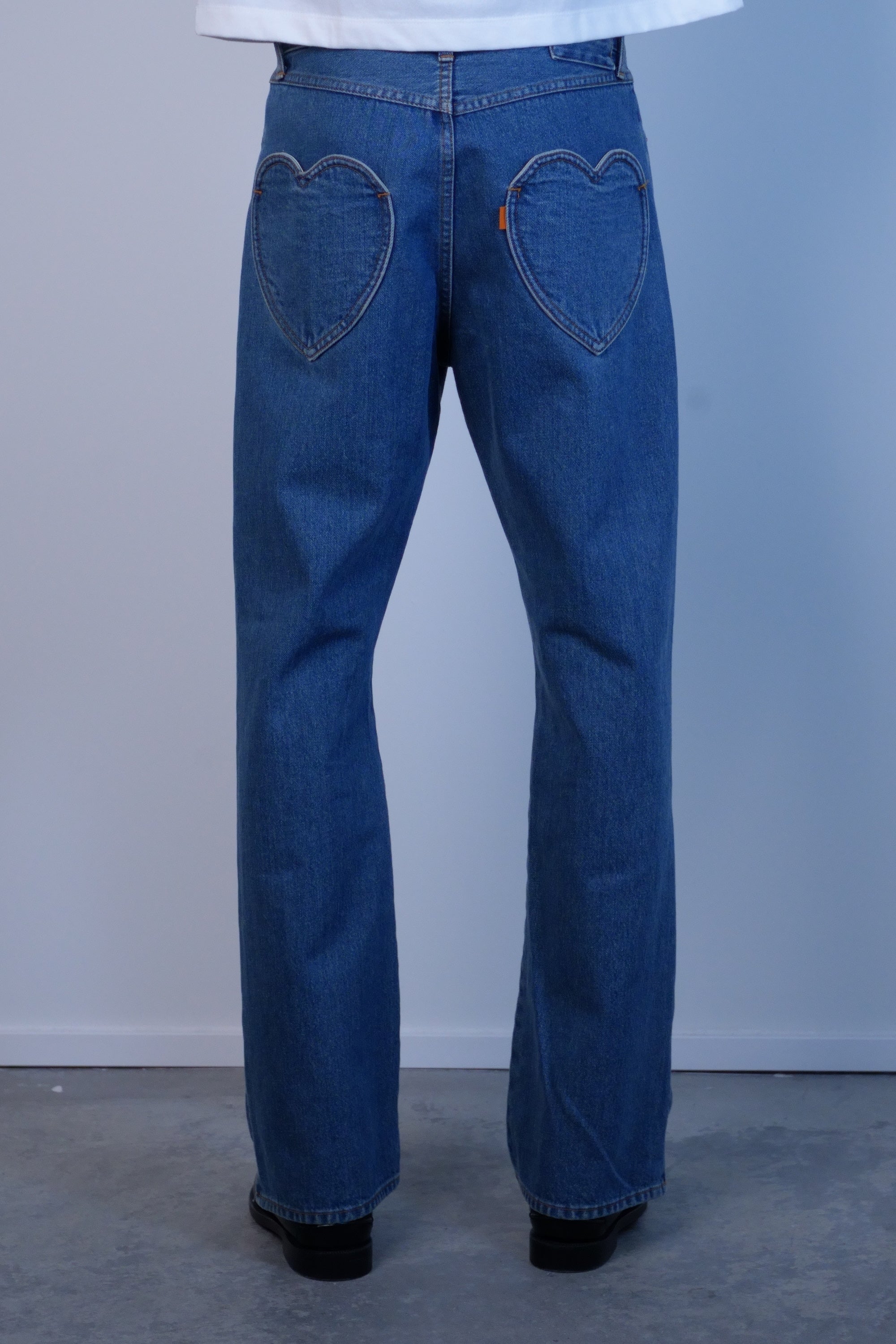 Boot Cut Side Zip Jeans Blue