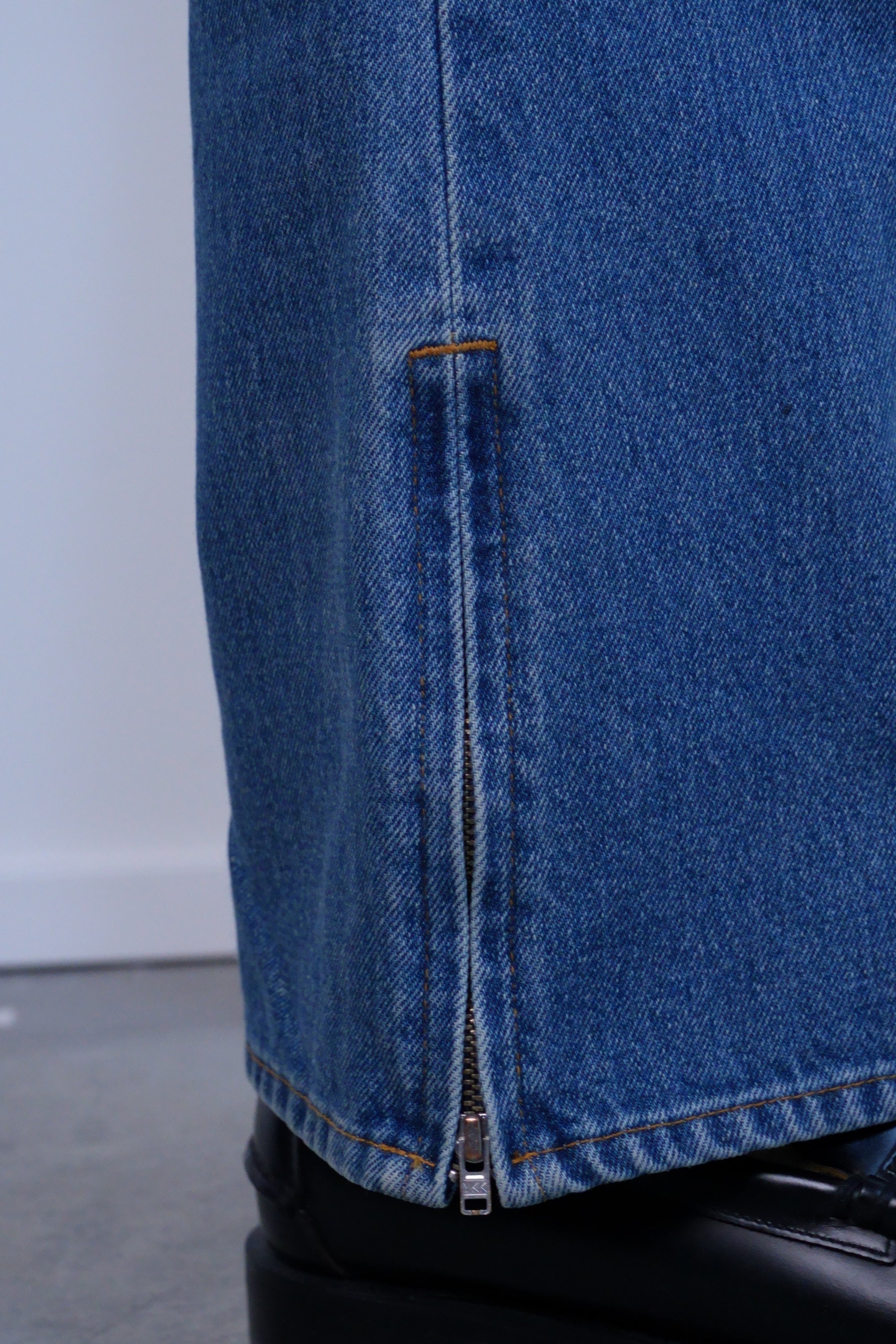 Boot Cut Side Zip Jeans Blue