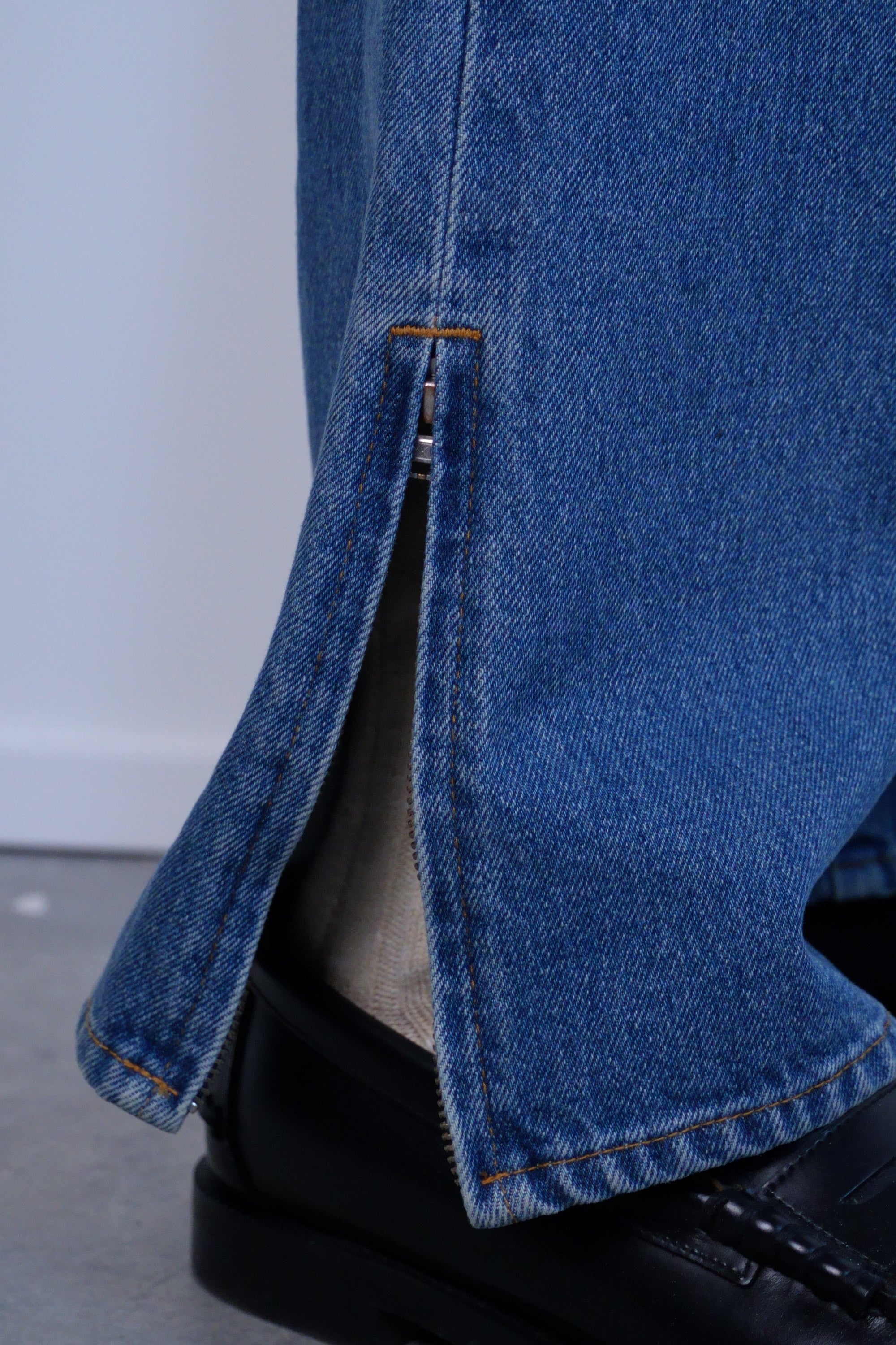 Boot Cut Side Zip Jeans Blue