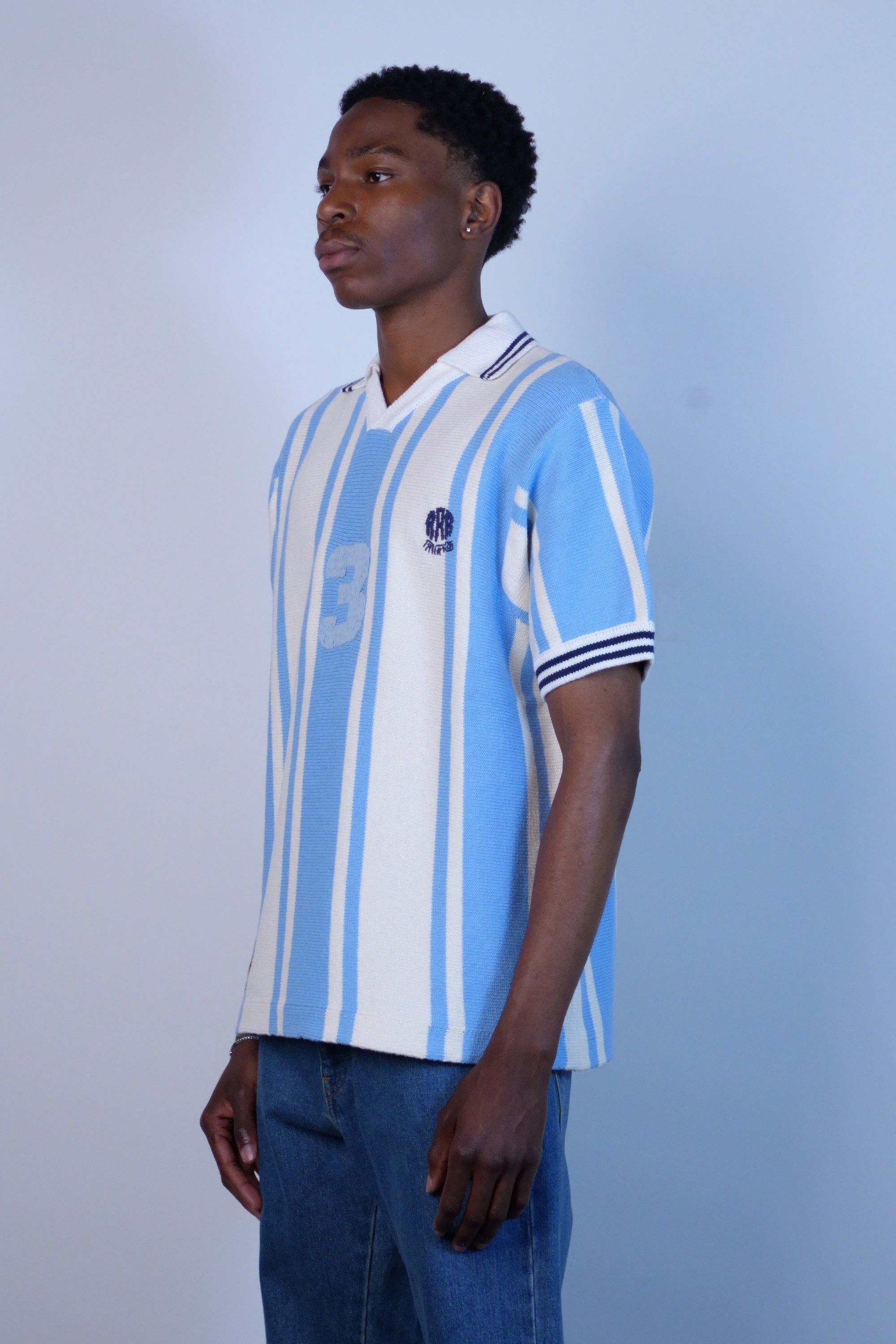 Knitted Soccer Shirt Light Blue