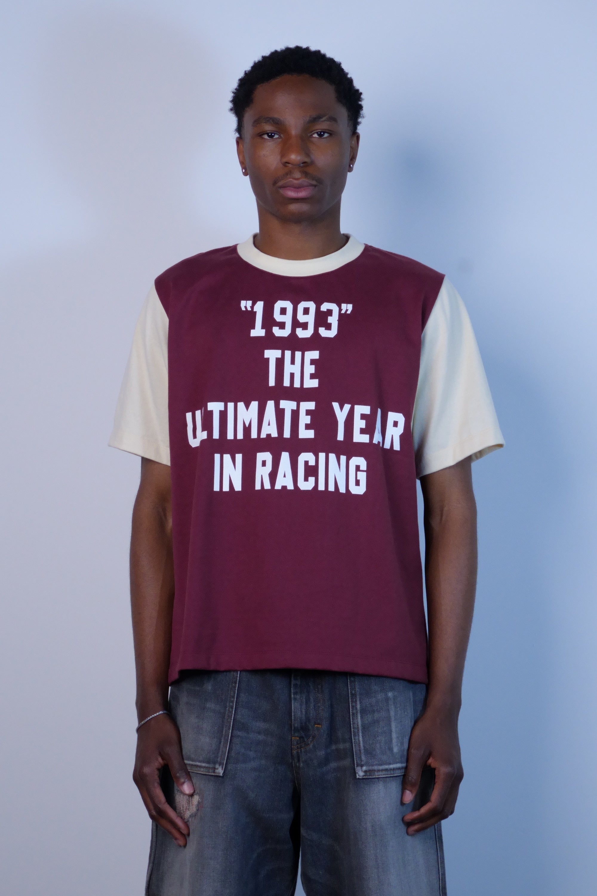 Colour Block T-Shirt Wine