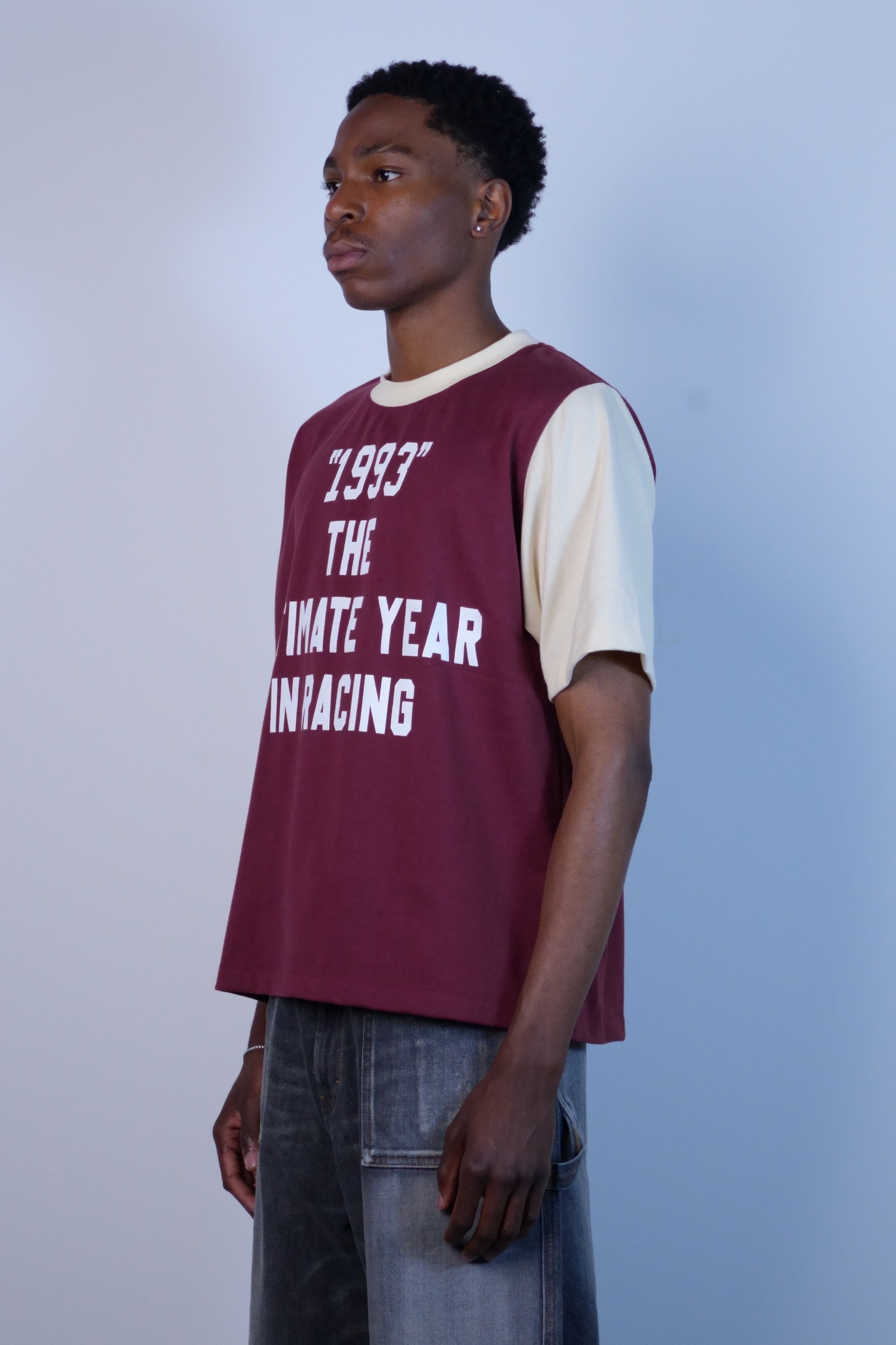 Colour Block T-Shirt Wine