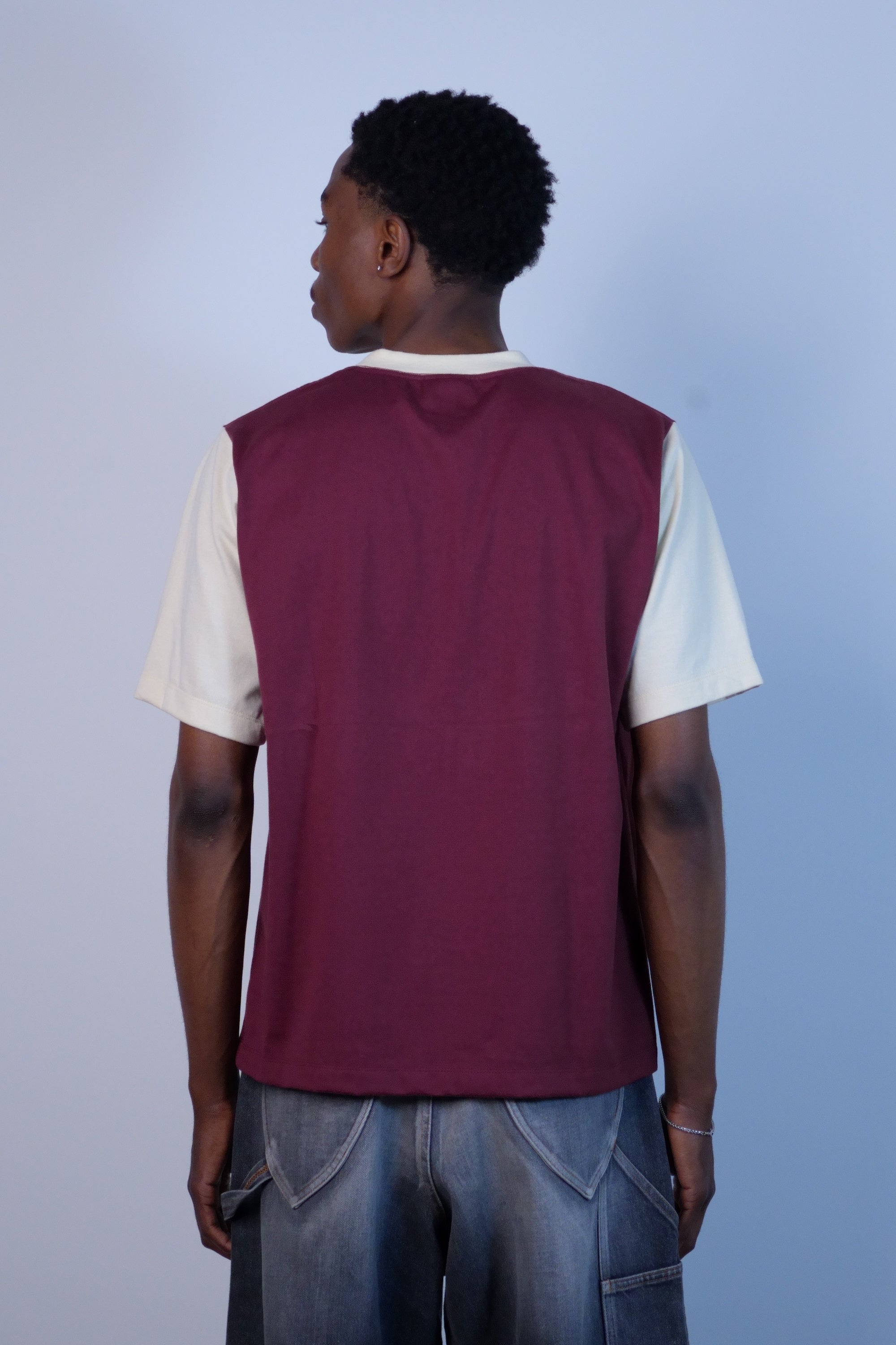 Colour Block T-Shirt Wine