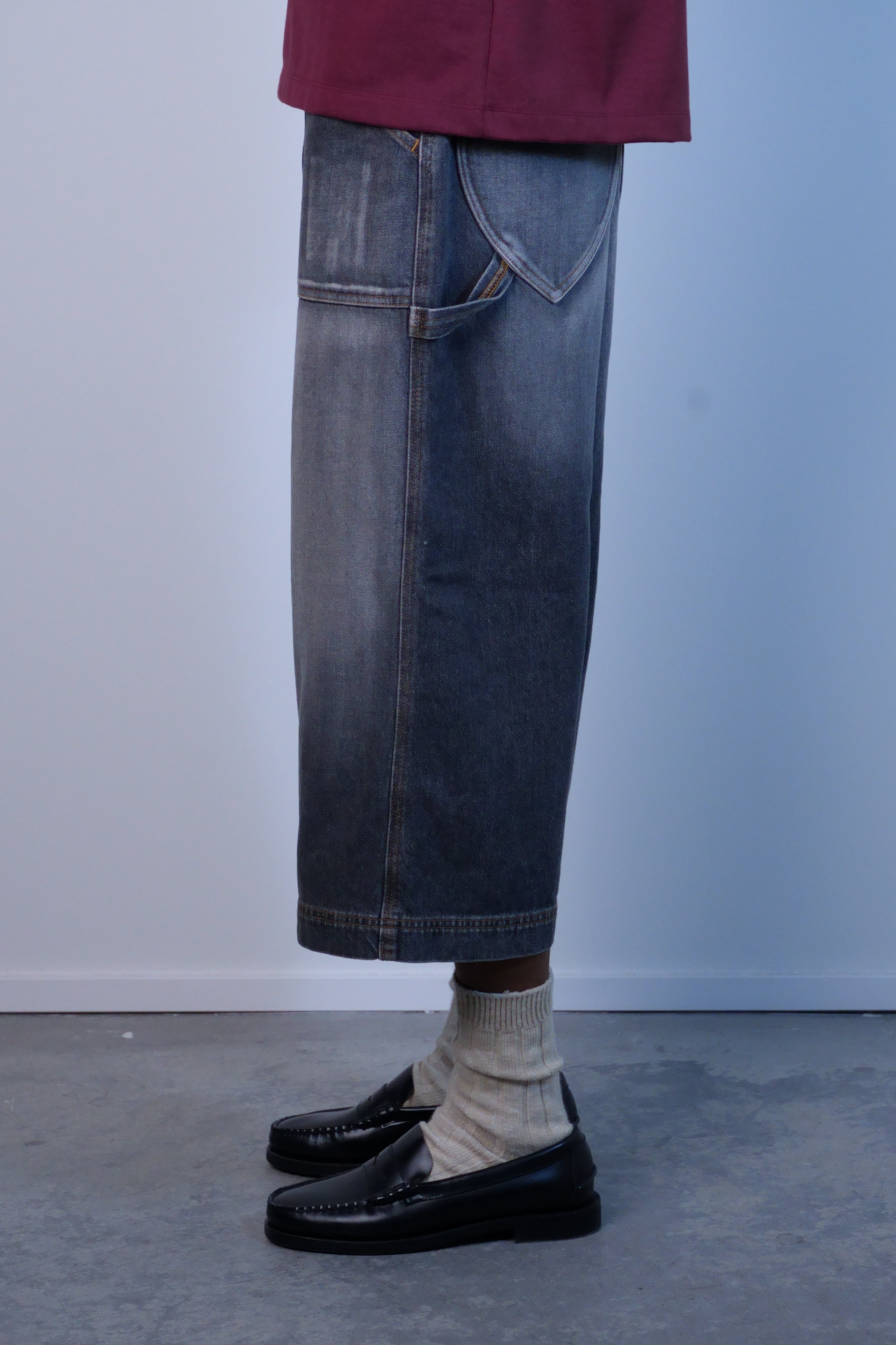 Three Quarter Painter Jeans Black