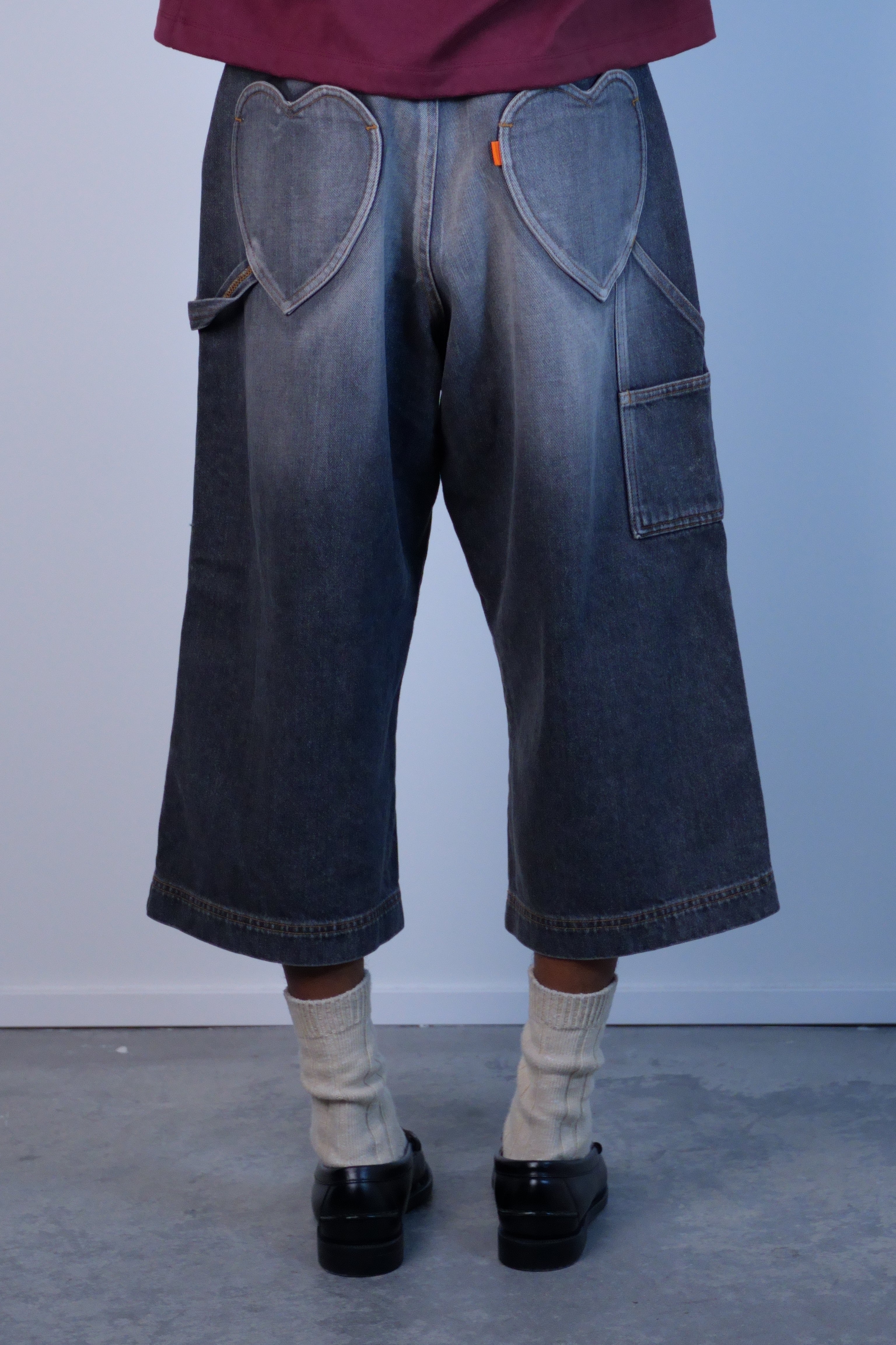 Three Quarter Painter Jeans Black