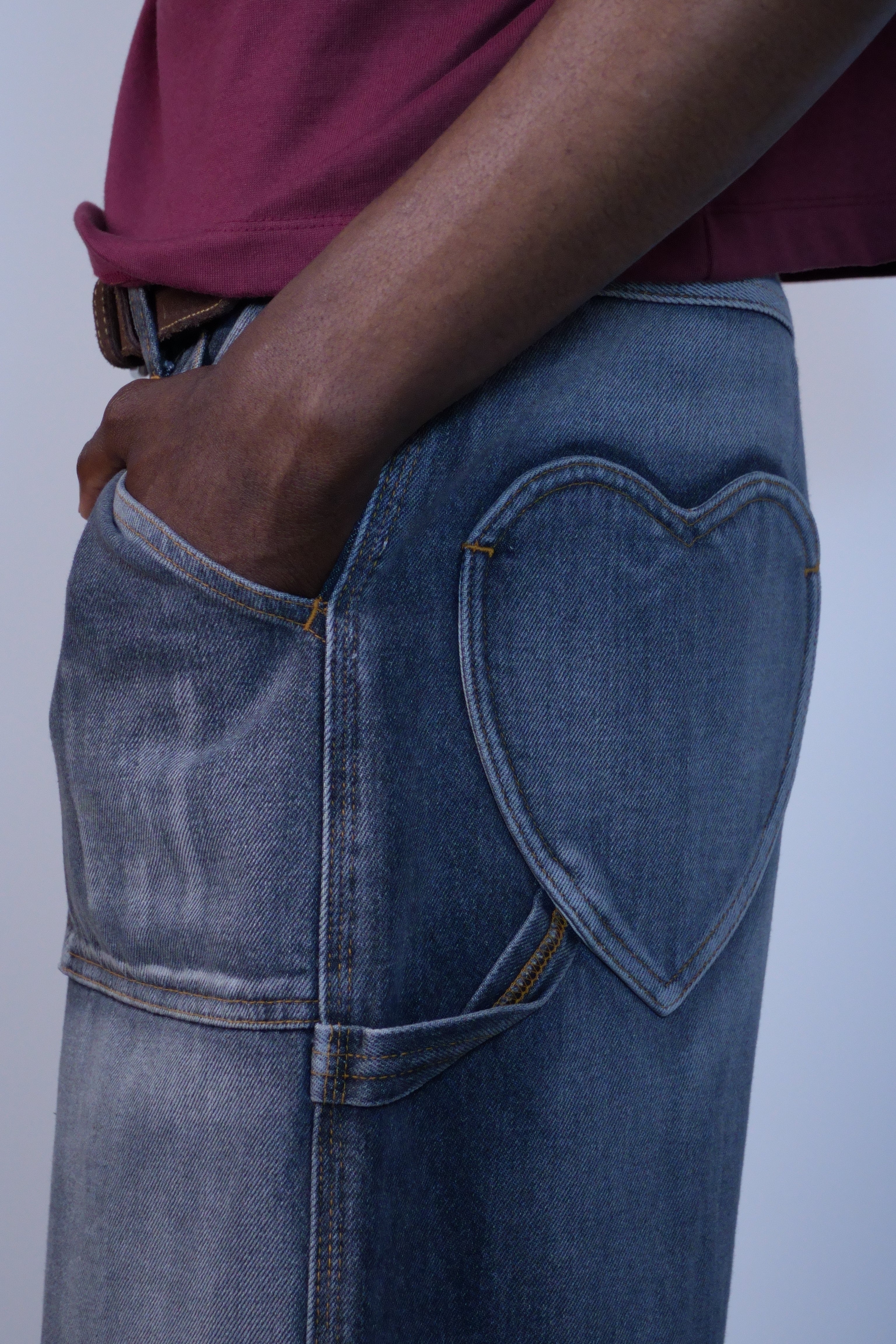 Three Quarter Painter Jeans Black