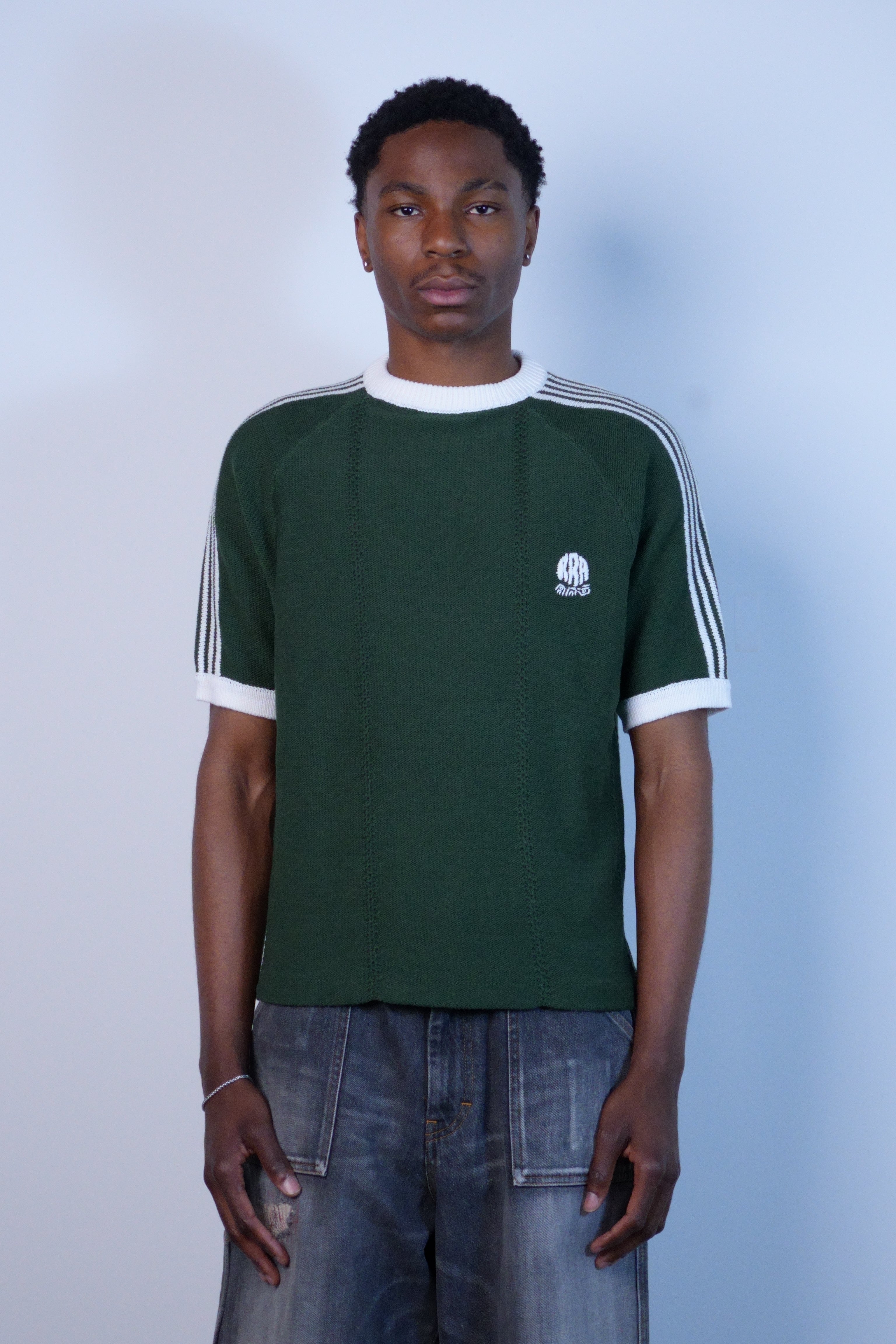 Knitted Training T-Shirt Dark Green