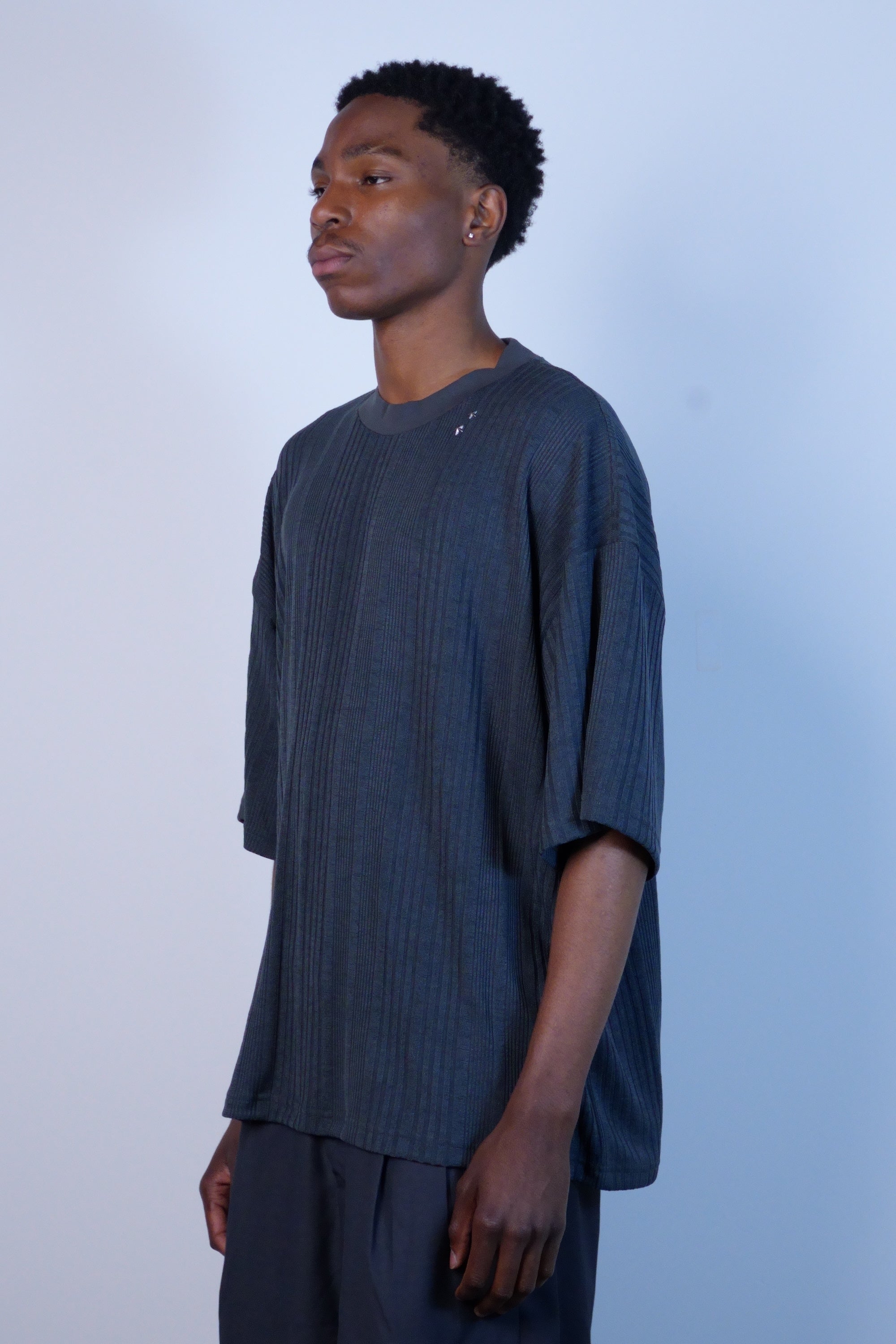 Wavy SS Tee Grey