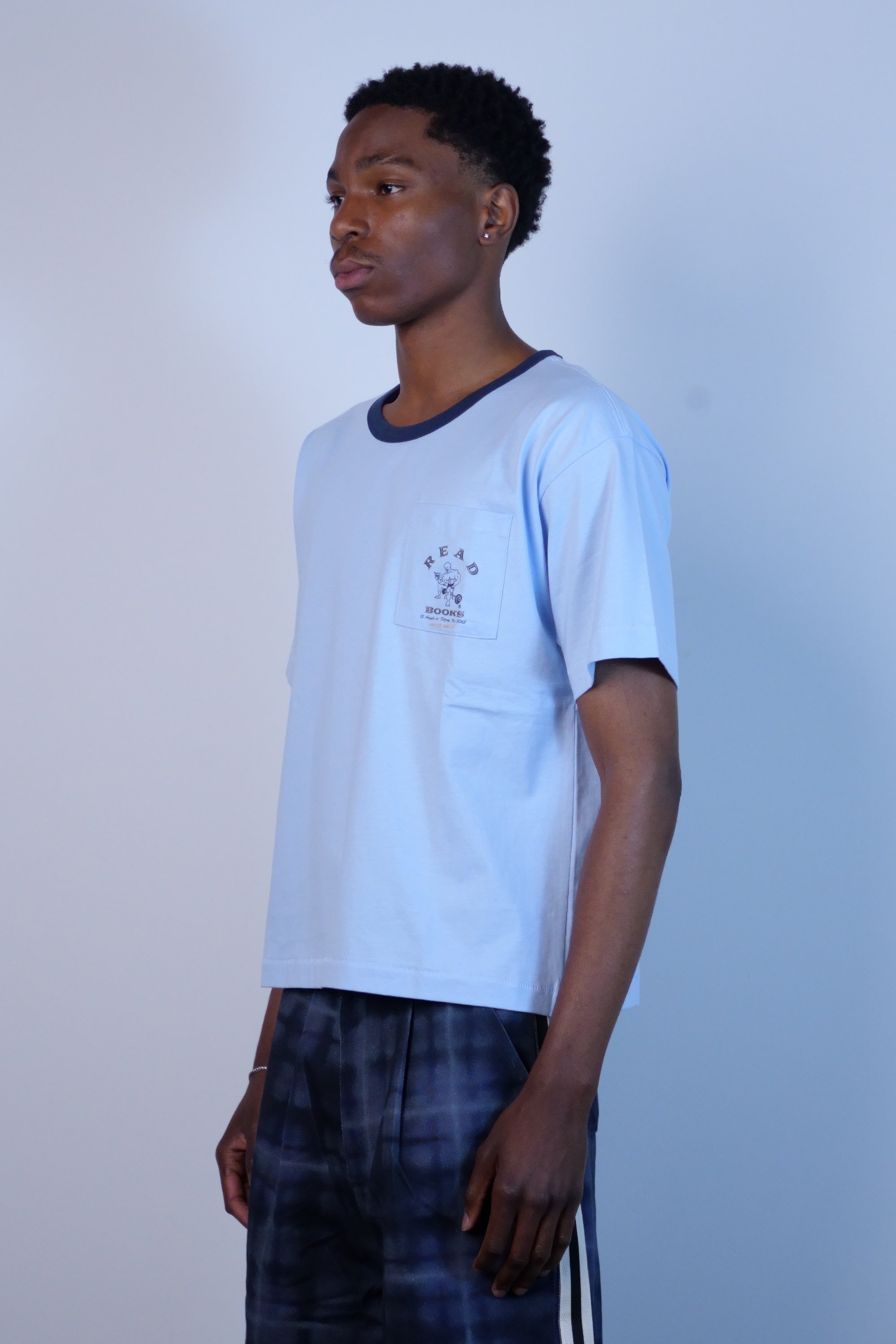 Read More Books Ringer Tee Blue