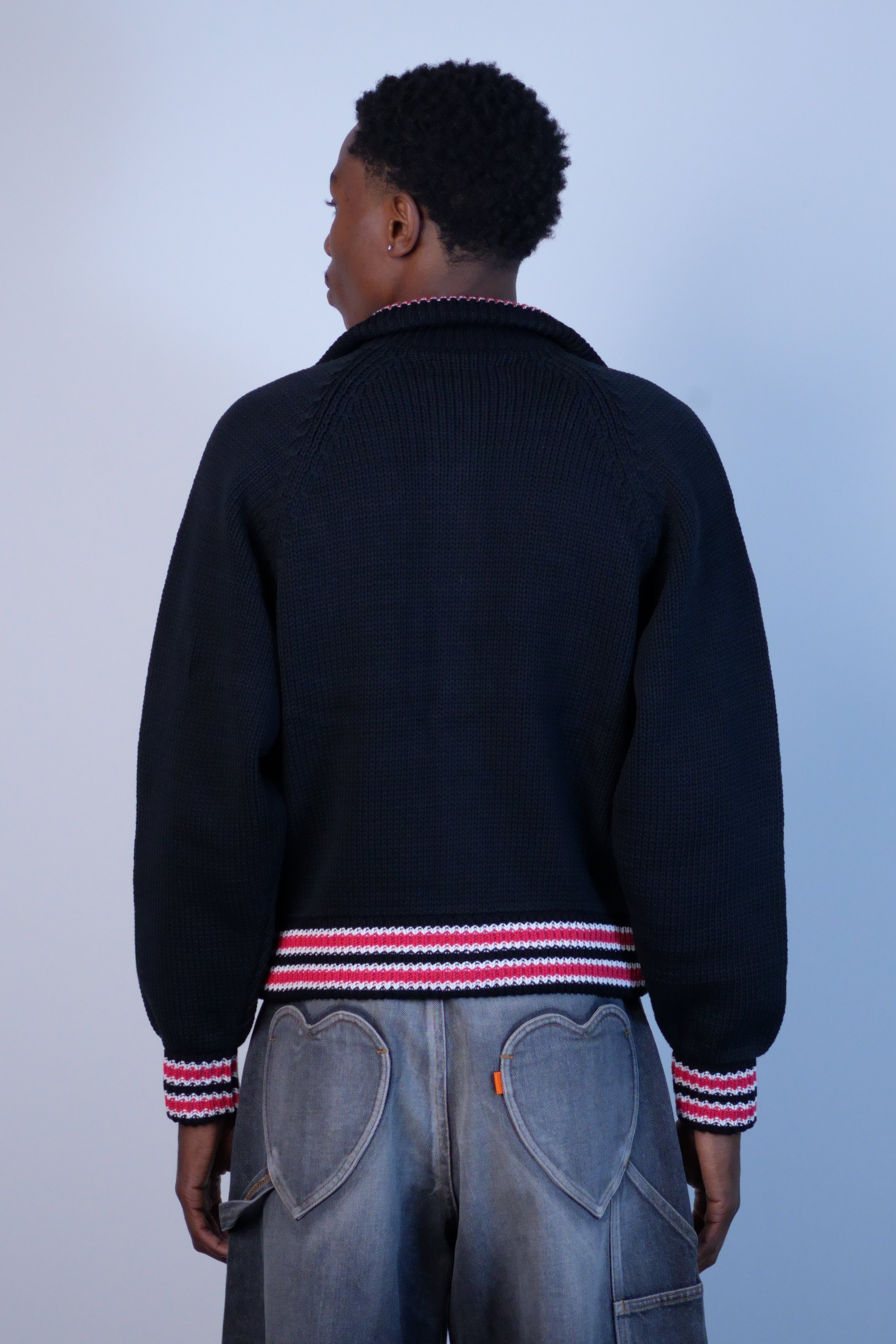 Knitting Varsity Jacket Black