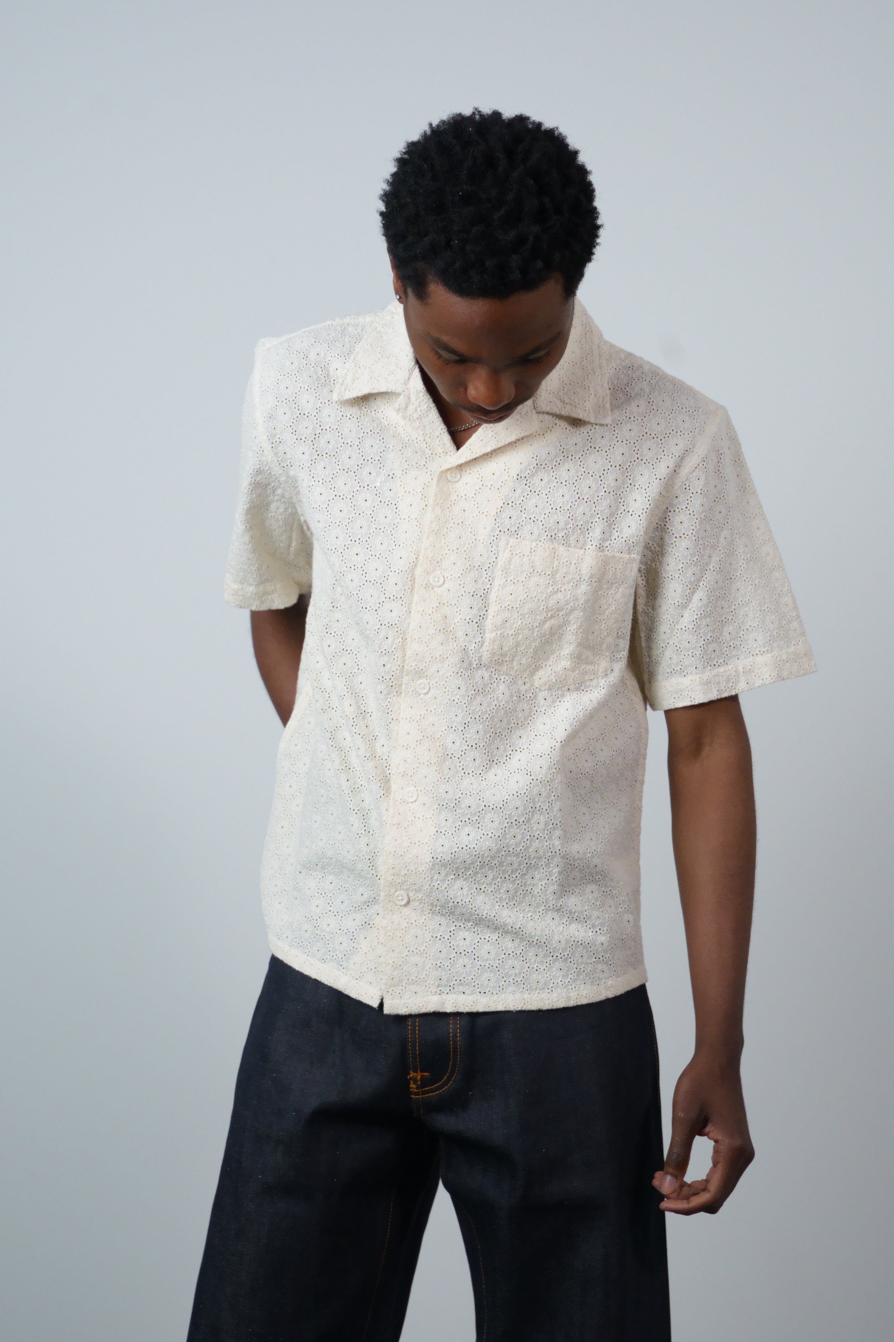 Floral Eyelet SS Natural