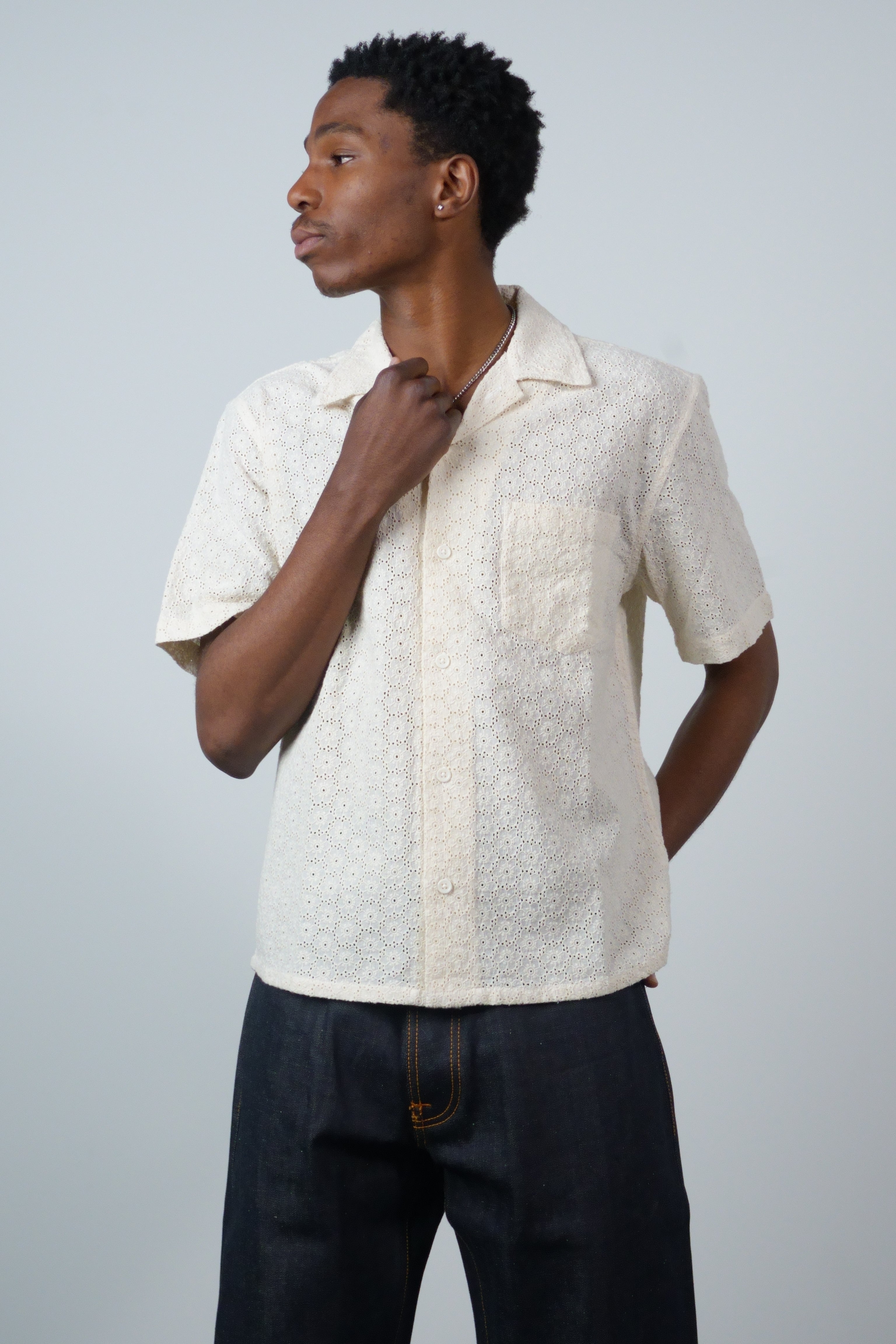 Floral Eyelet SS Natural