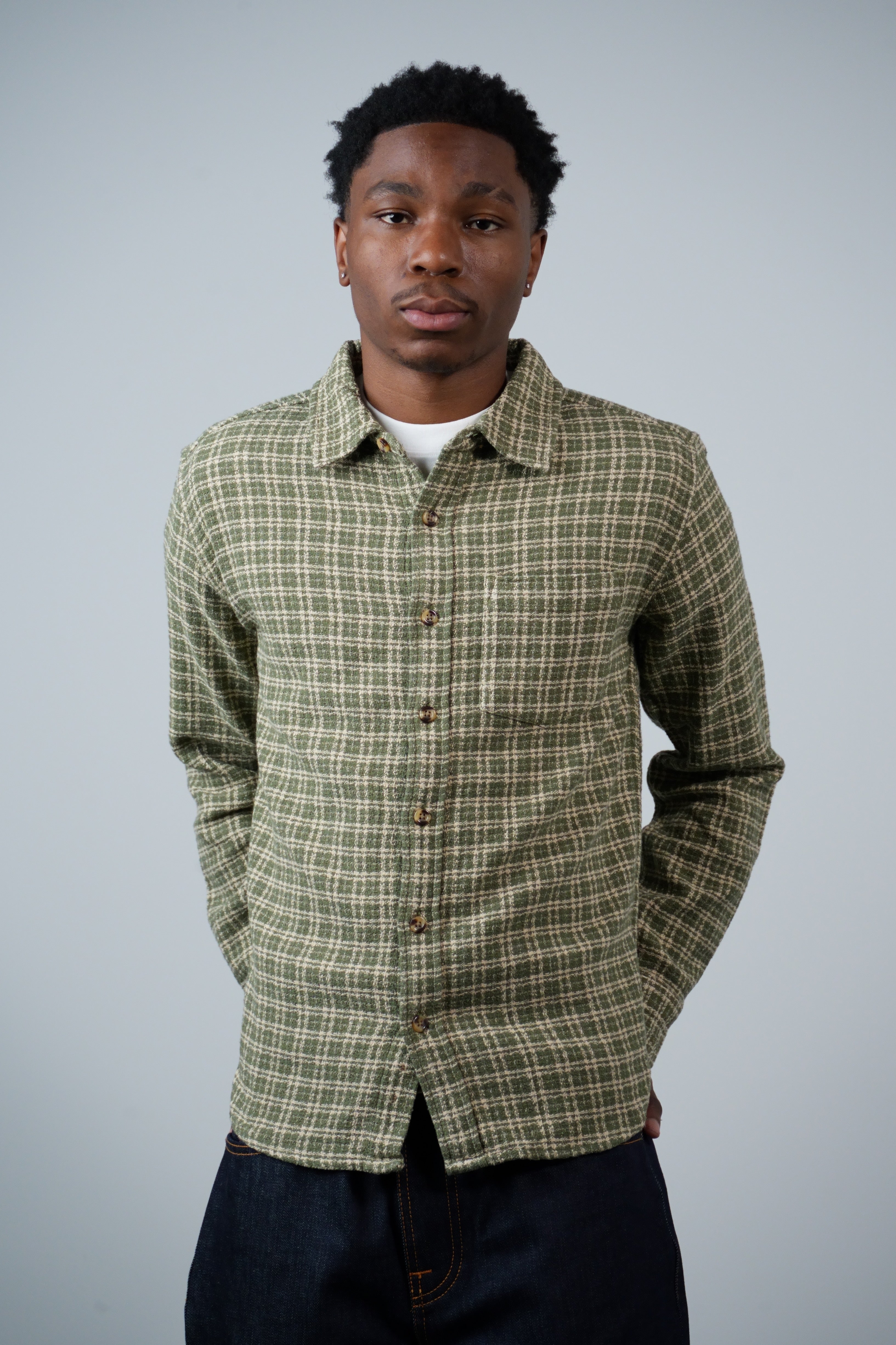 Reverse Tweed LS Green