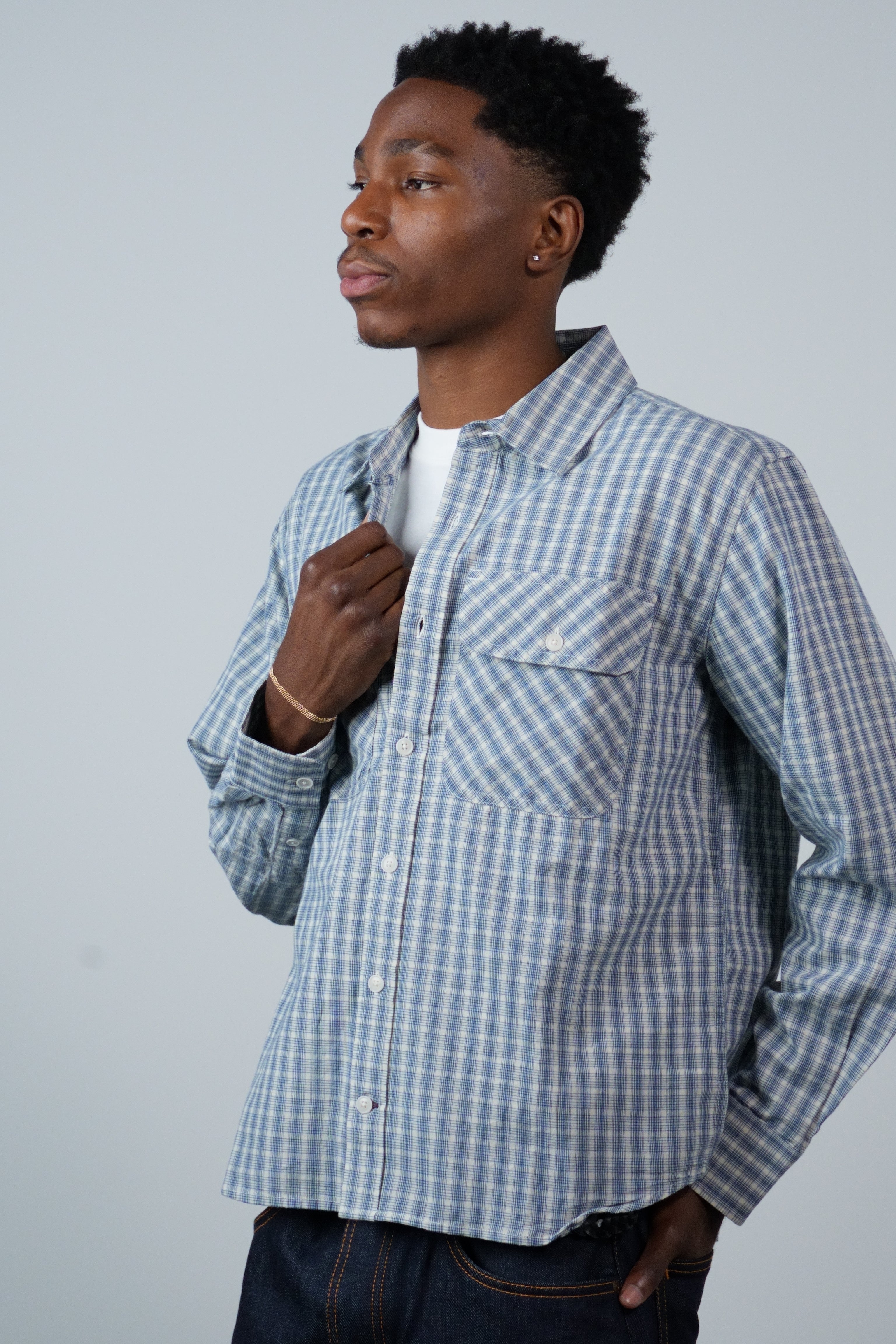 Americana Check LS Blue