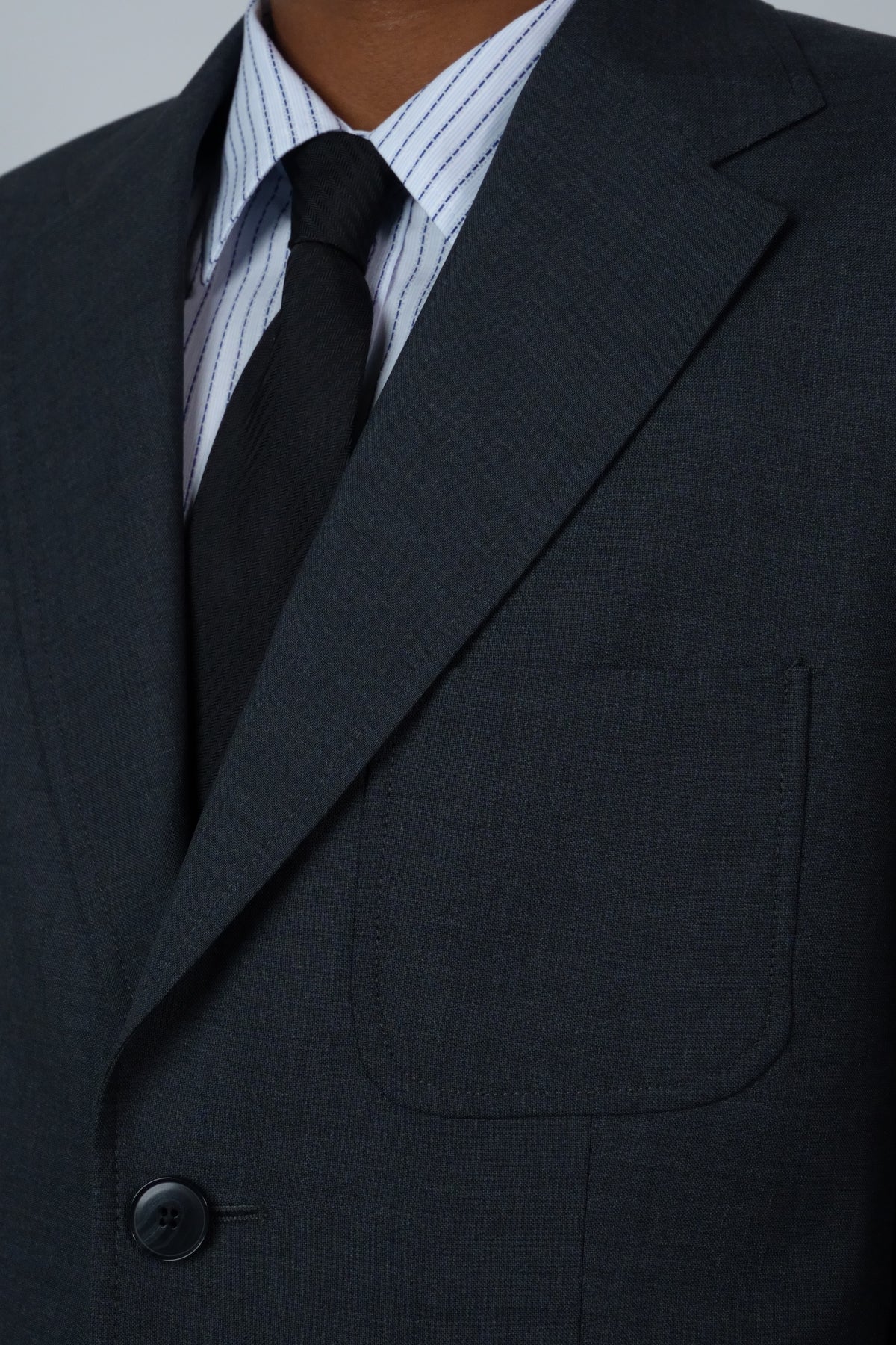 Patch Pocket Blazer Dark Grey Dry Wool