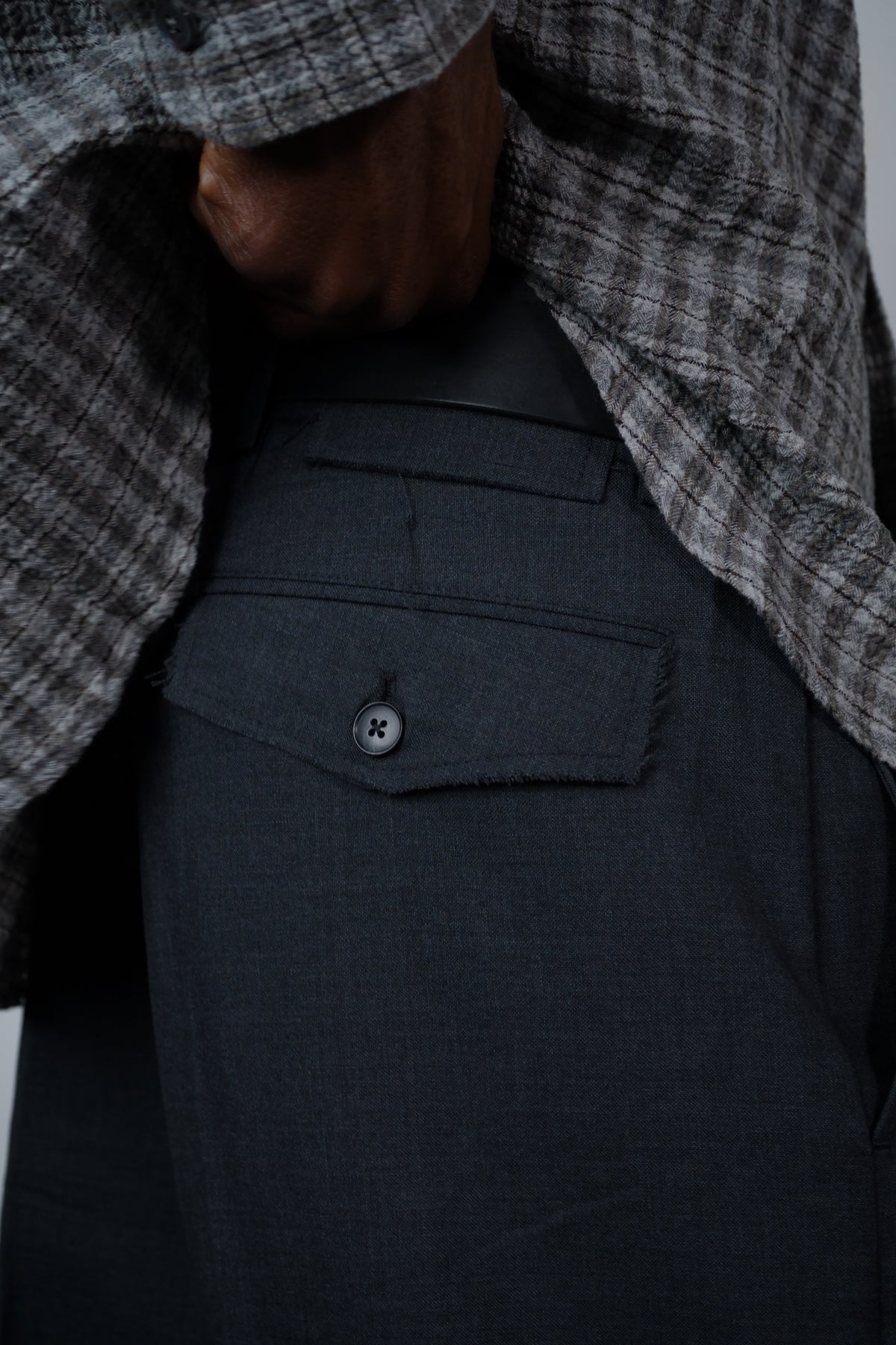 Patch Trousers Dark Grey Dry Wool