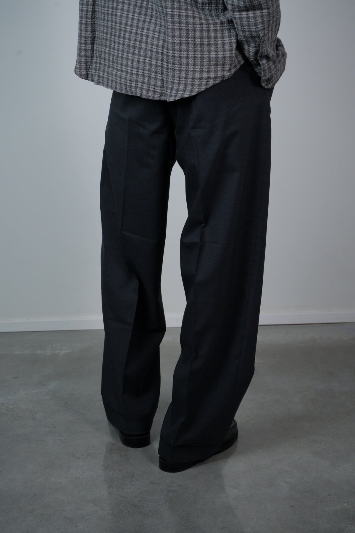 Patch Trousers Dark Grey Dry Wool