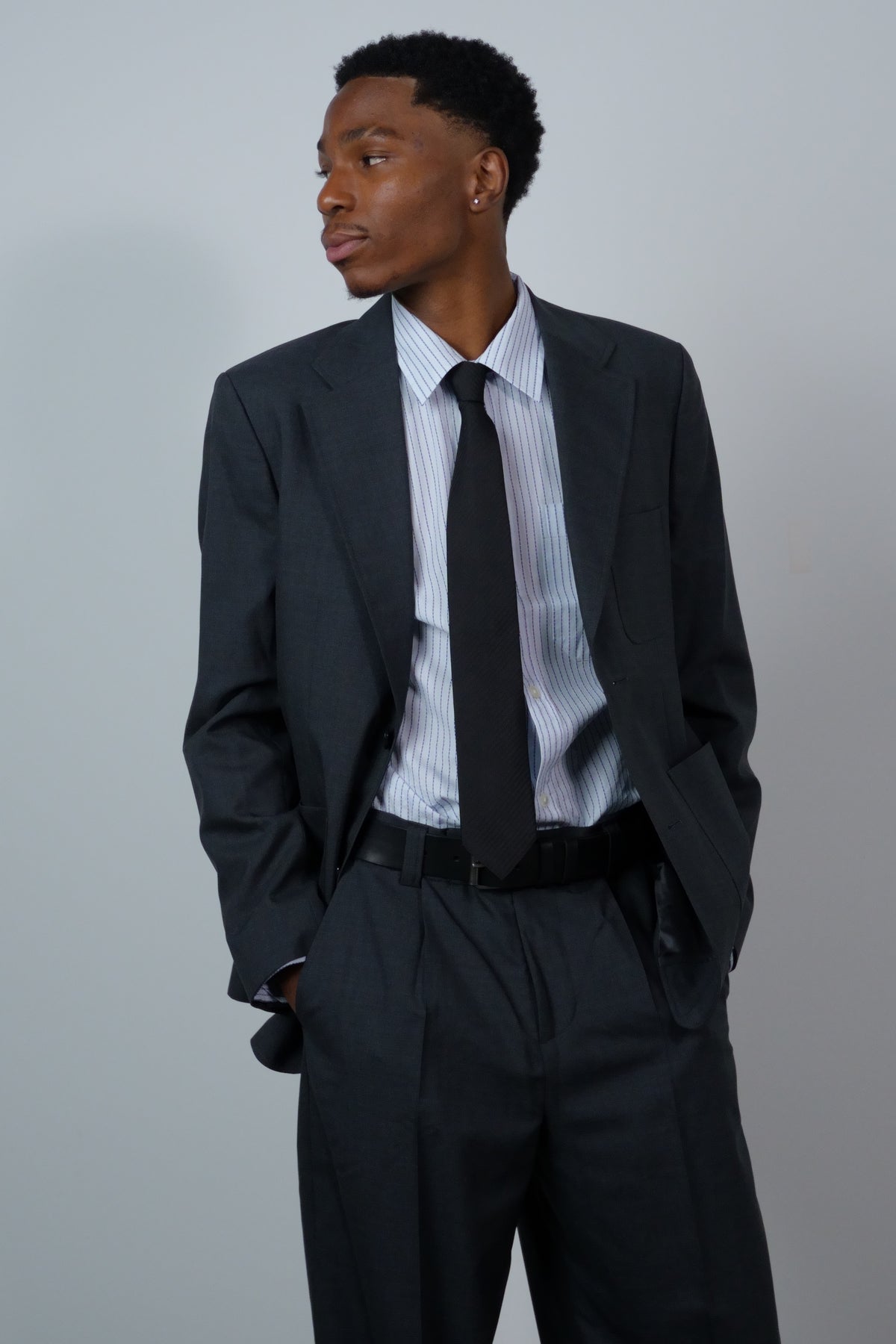 Banquet Tie Black Herringbone