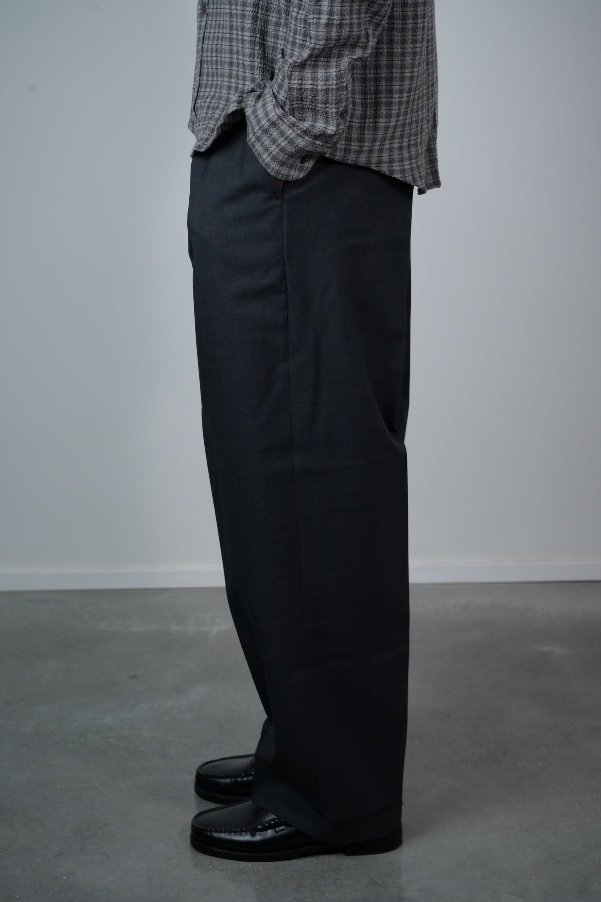 Patch Trousers Dark Grey Dry Wool