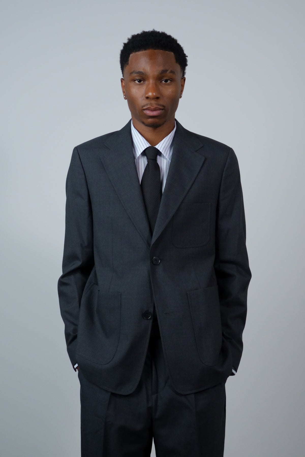 Patch Pocket Blazer Dark Grey Dry Wool