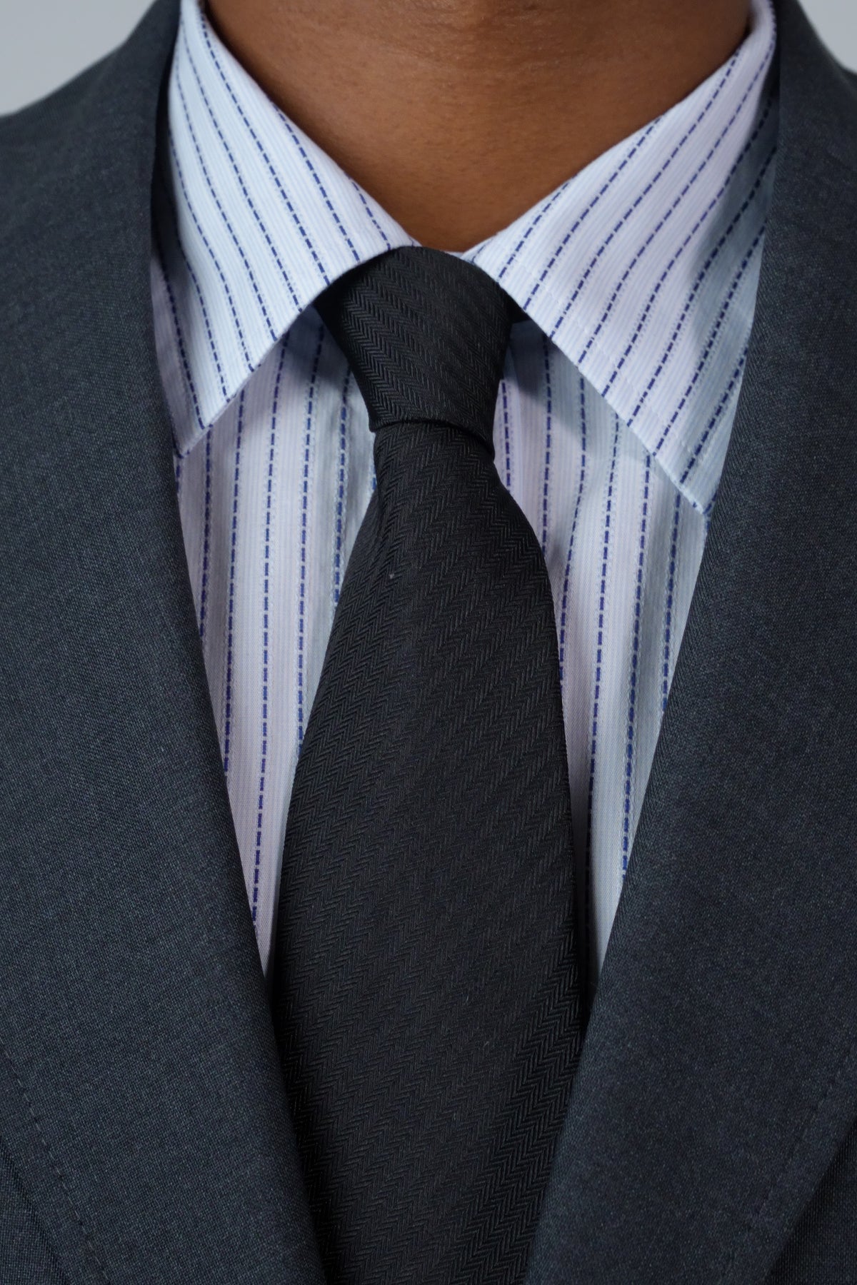 Banquet Tie Black Herringbone