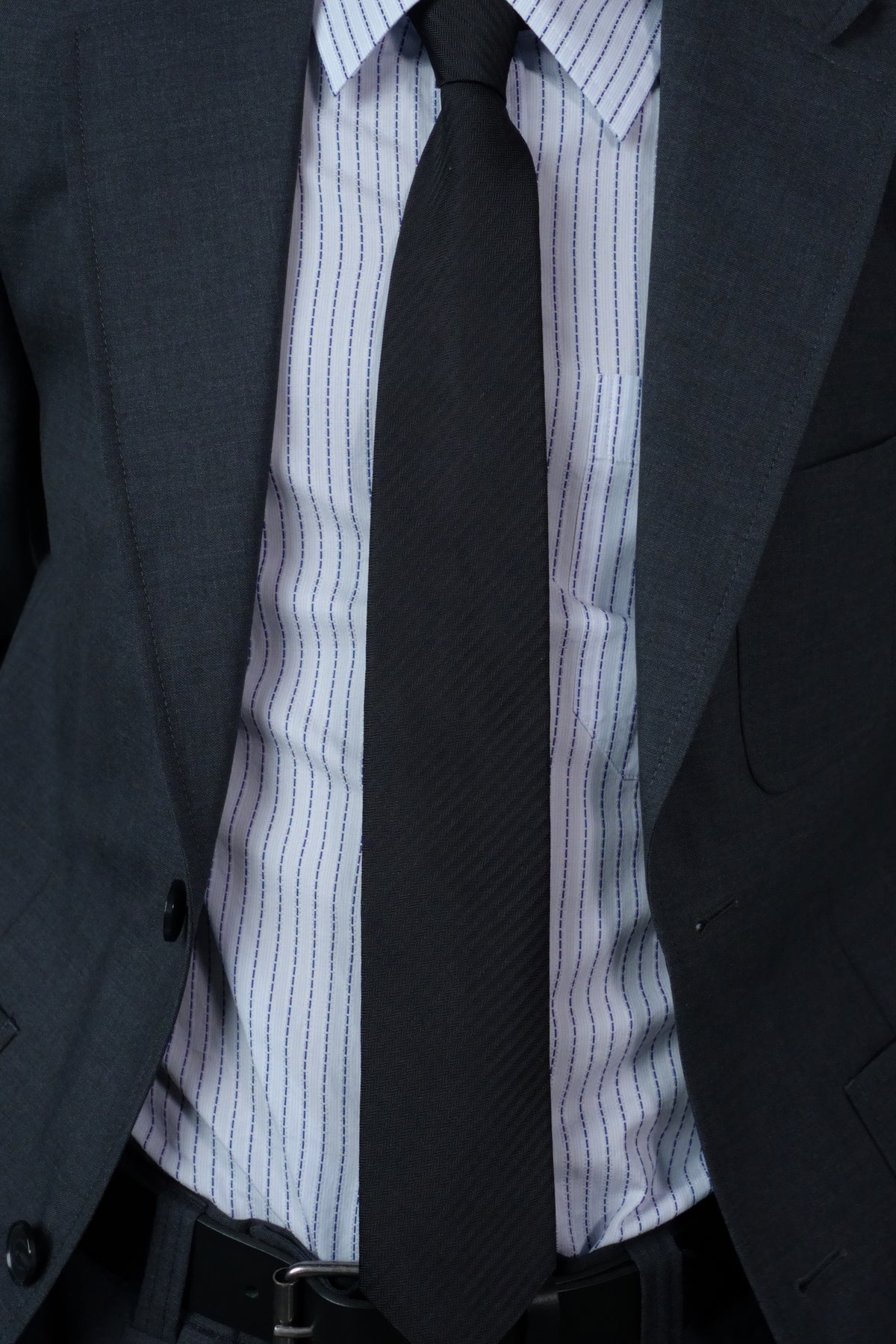 Banquet Tie Black Herringbone