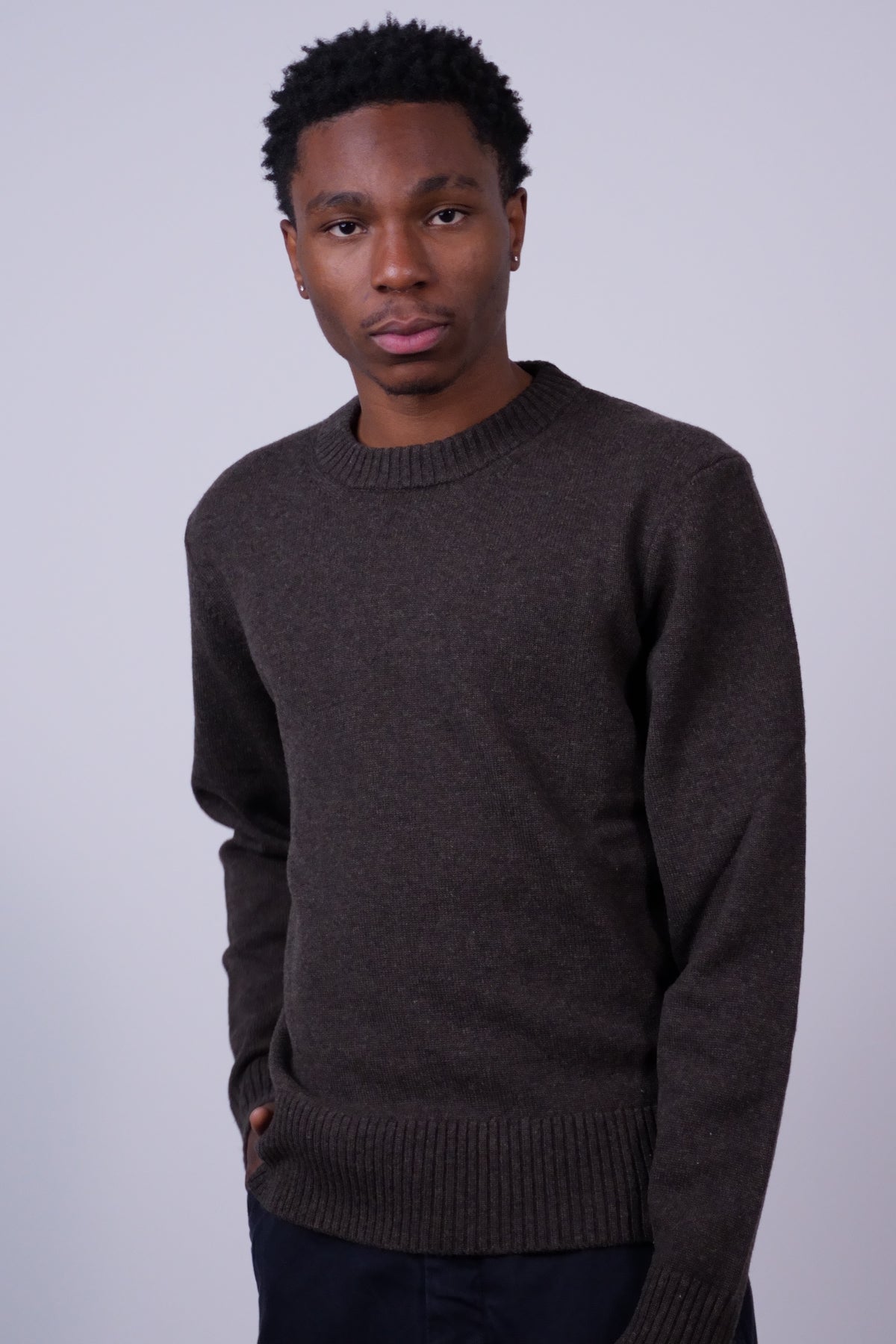 Stensmark Merino Lambswool Sweater Heathland Brown