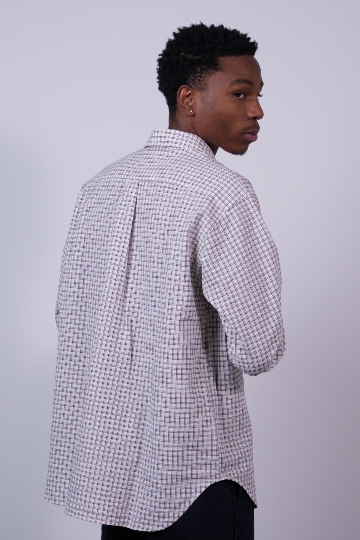 Espevik Oversized Check Shirt Natural Ecru