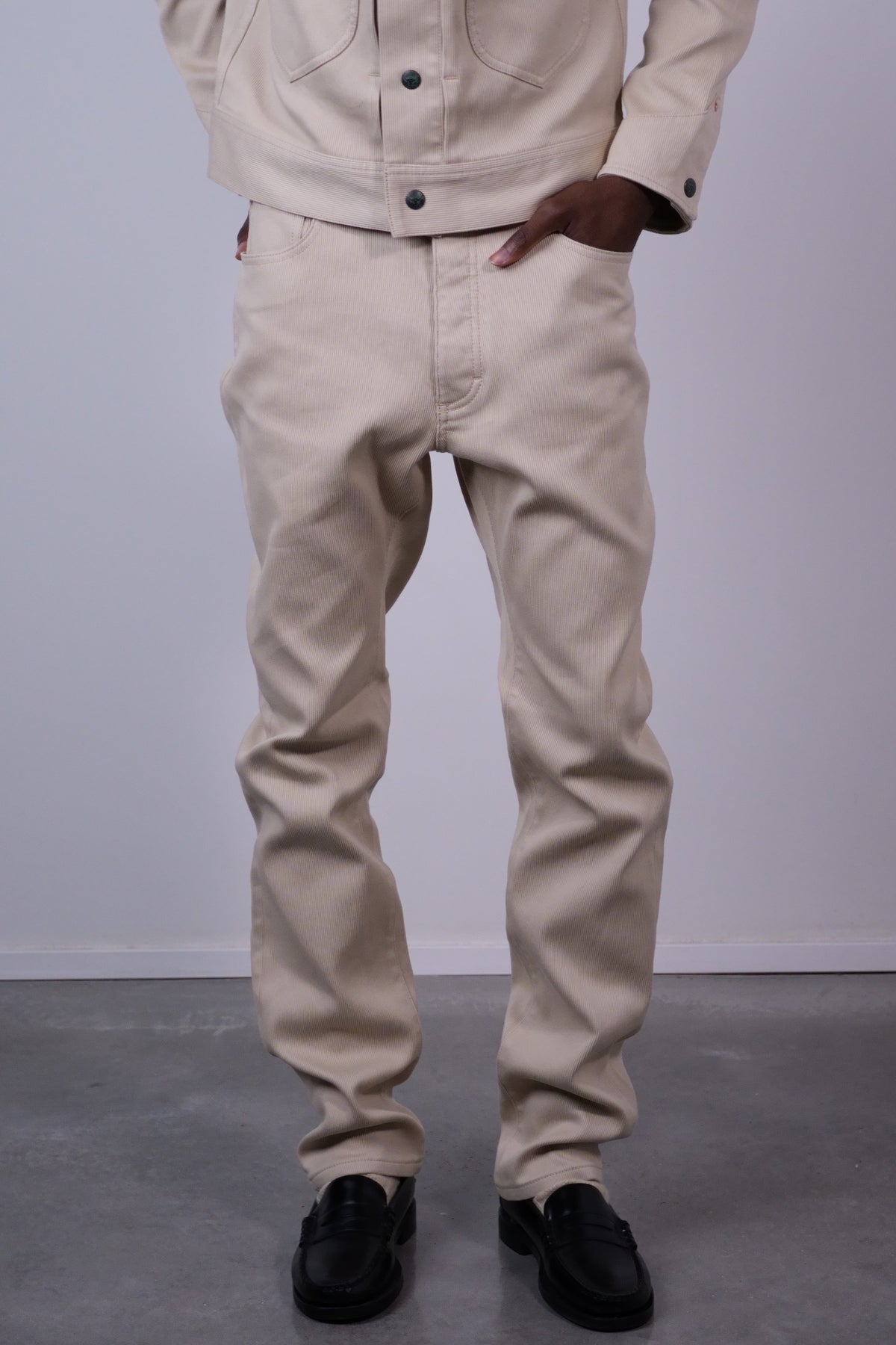Bedford Cord 5 Pocket Pants Off White