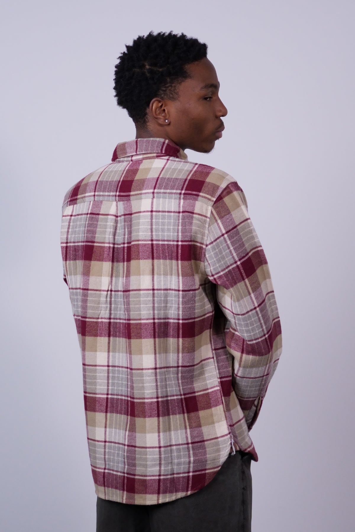 Washed Flannel Workshirt Merlot Plaid