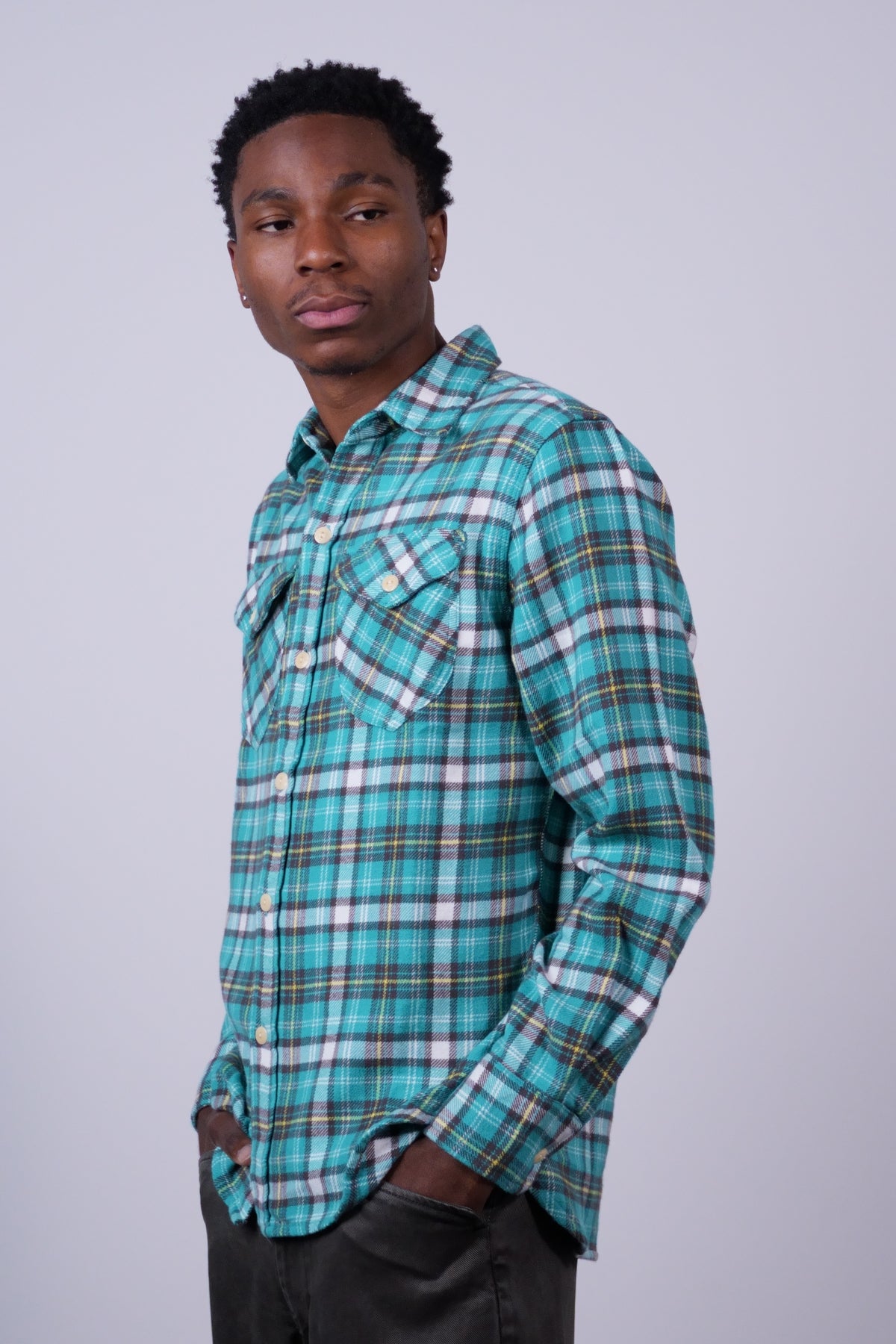 Washed Flannel Workshirt Thousand Lakes Plaid