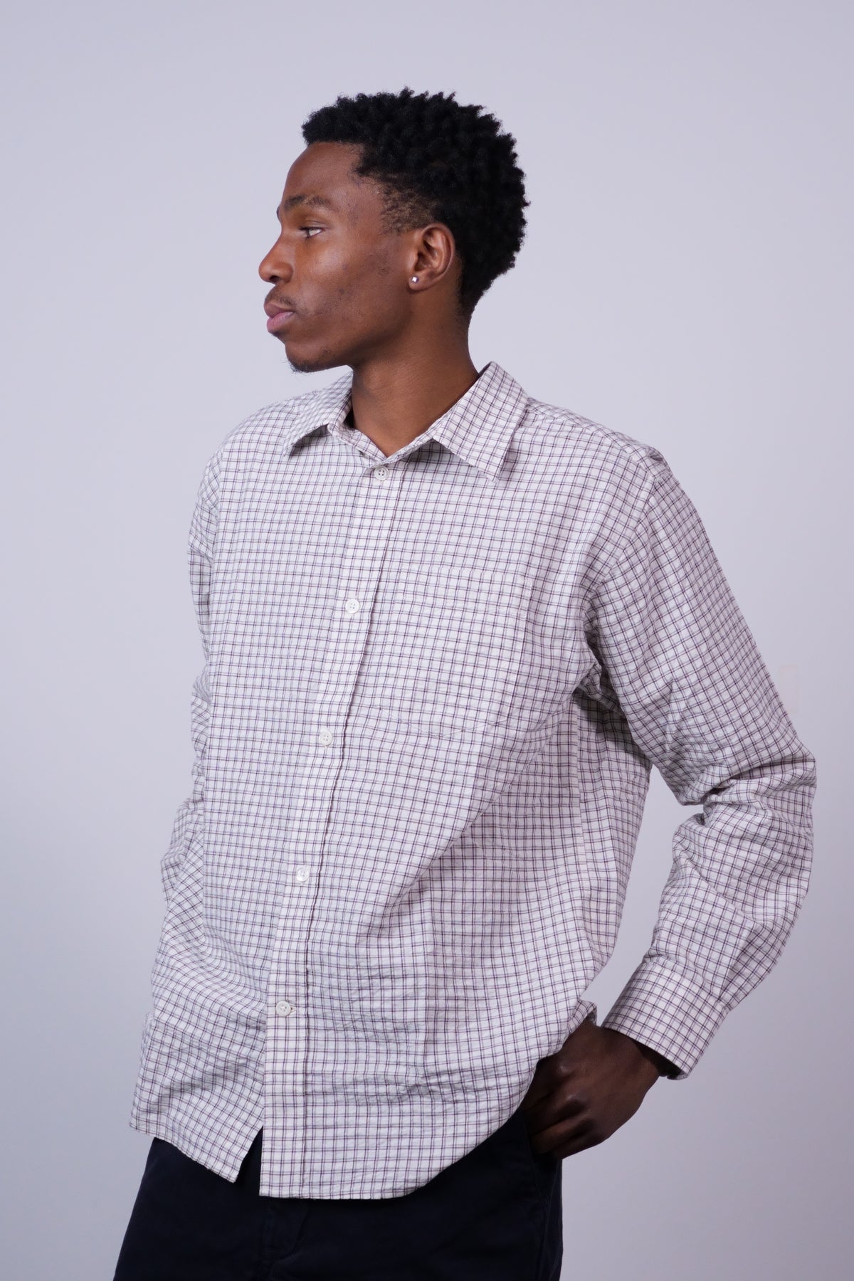 Espevik Oversized Check Shirt Natural Ecru
