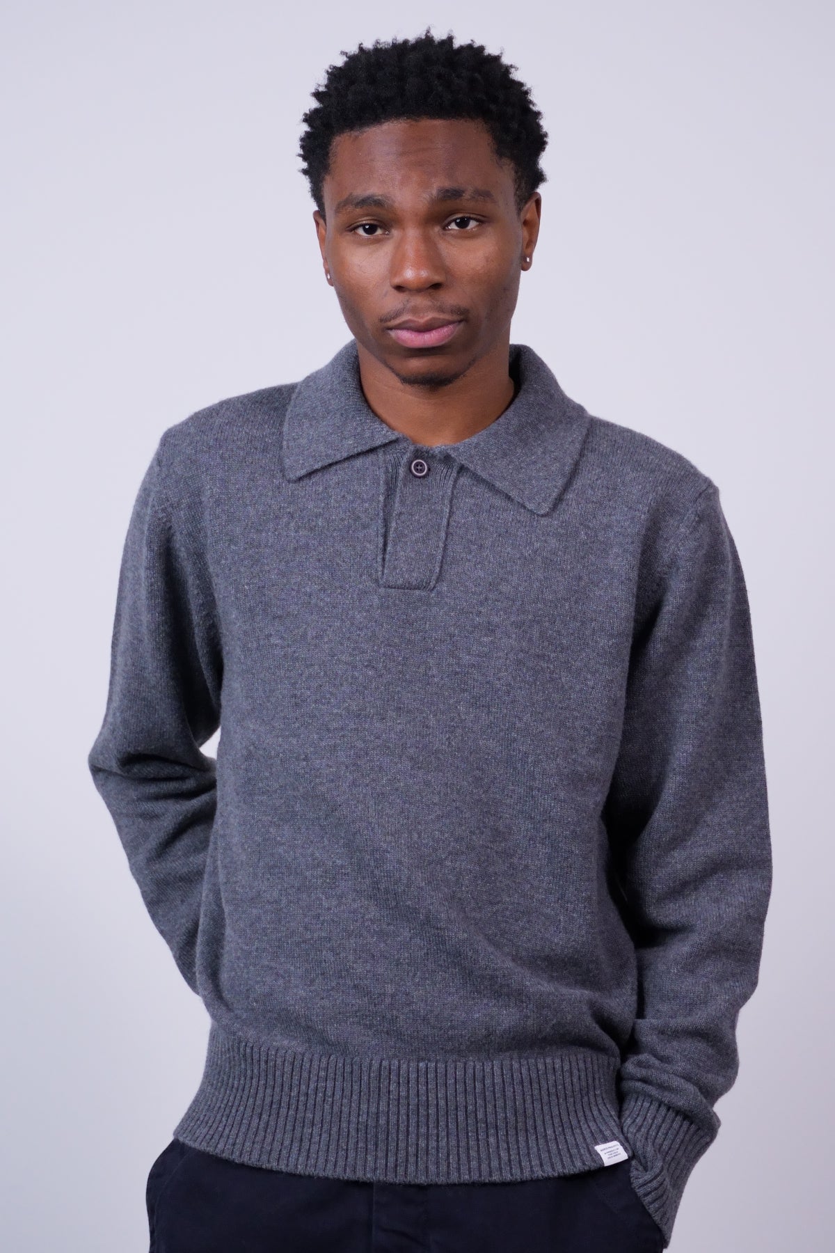 Anholt Lambswool Polo Grey Melange
