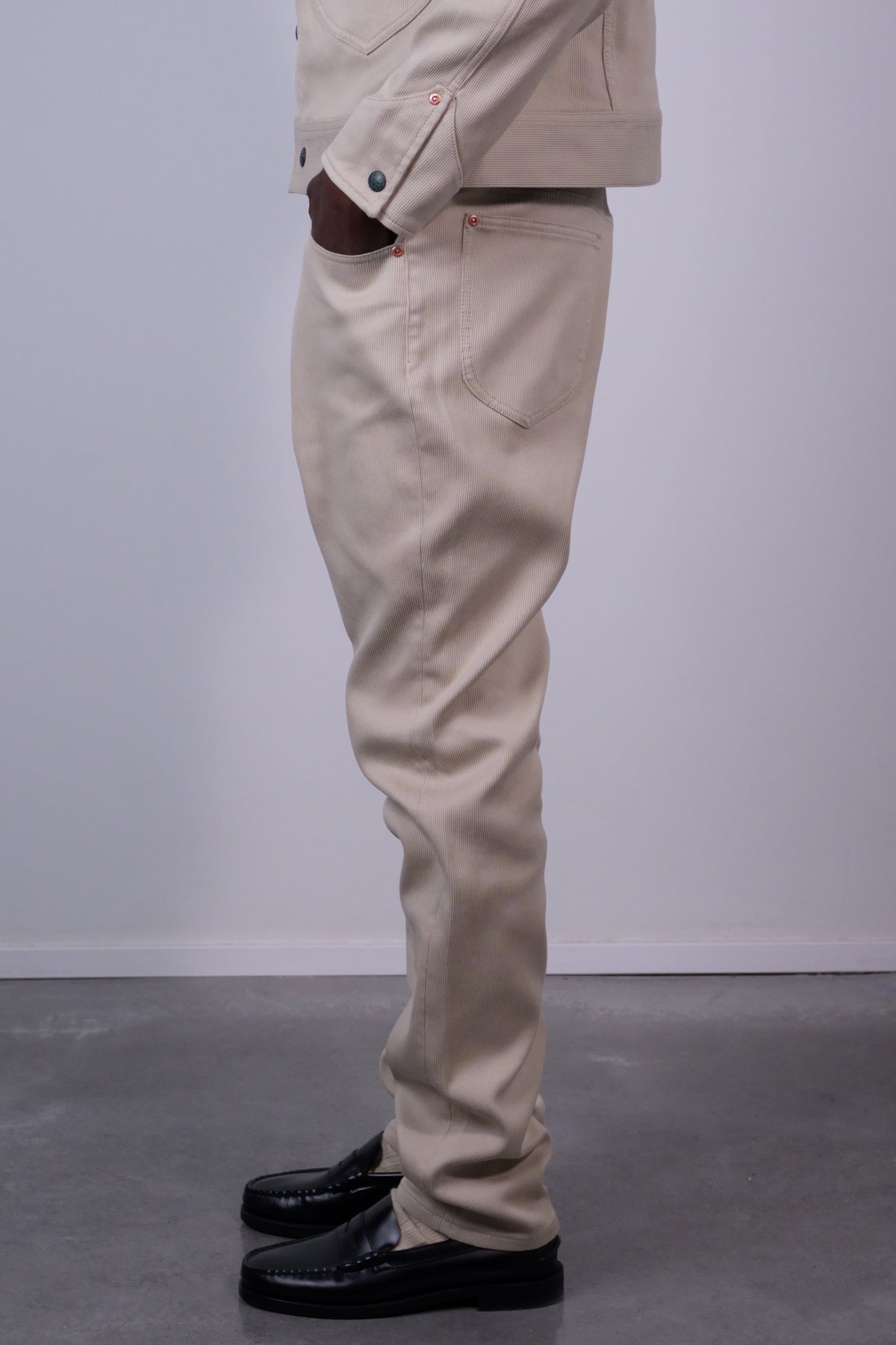Bedford Cord 5 Pocket Pants Off White