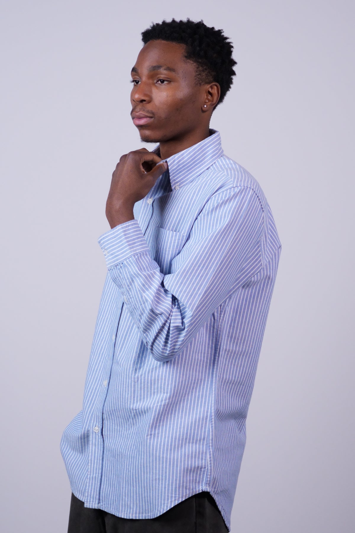 Oxford Cloth Button Down Shirt Blue/White Stripe