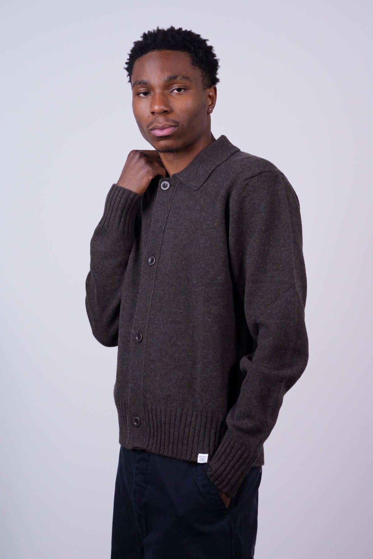 Anholt Lambswool Cardigan Heathland Brown
