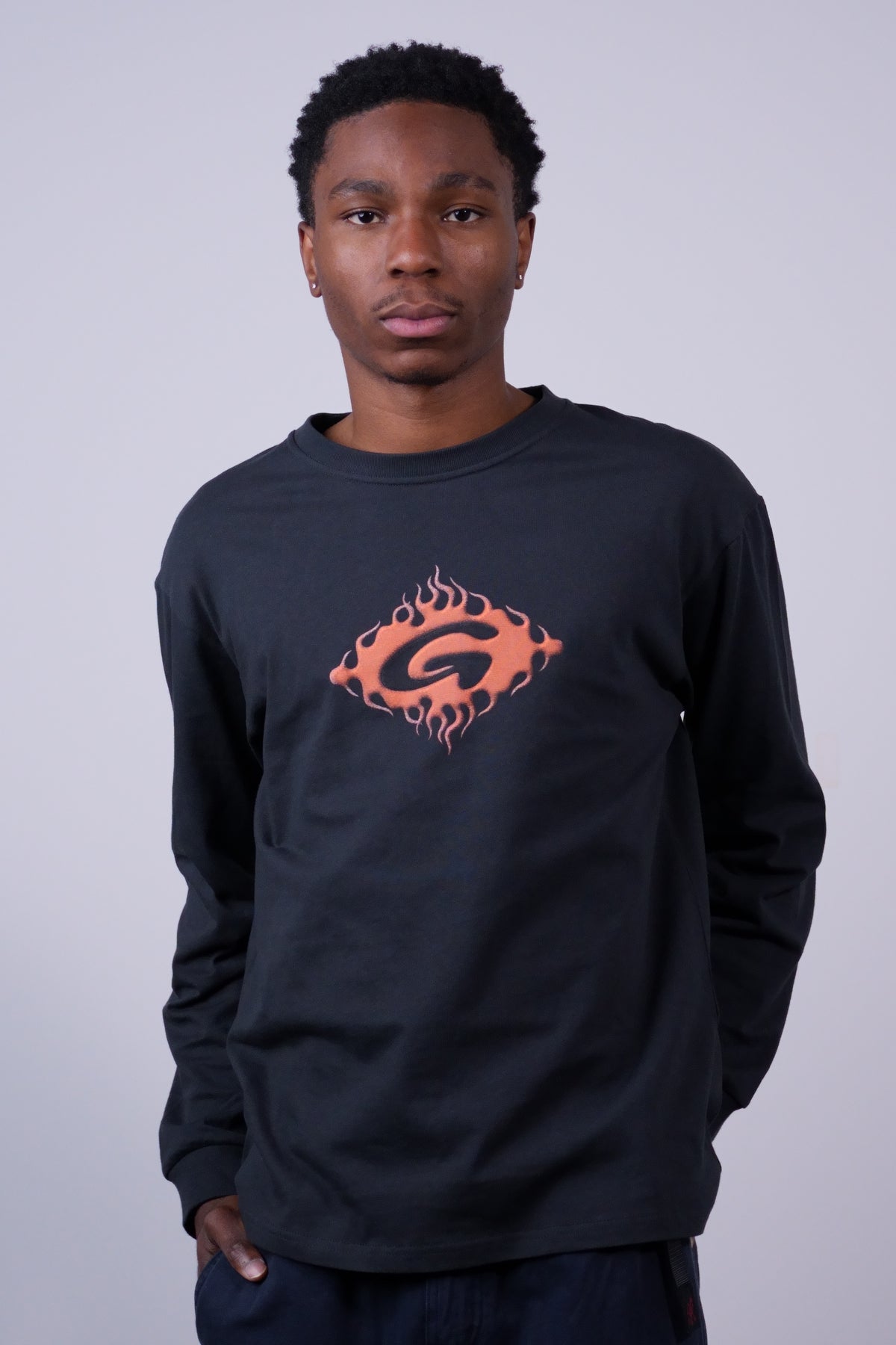 Flame L/S Tee Vintage Black