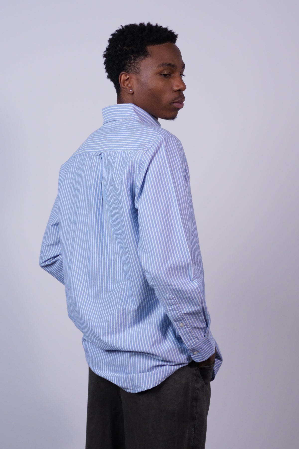 Oxford Cloth Button Down Shirt Blue/White Stripe