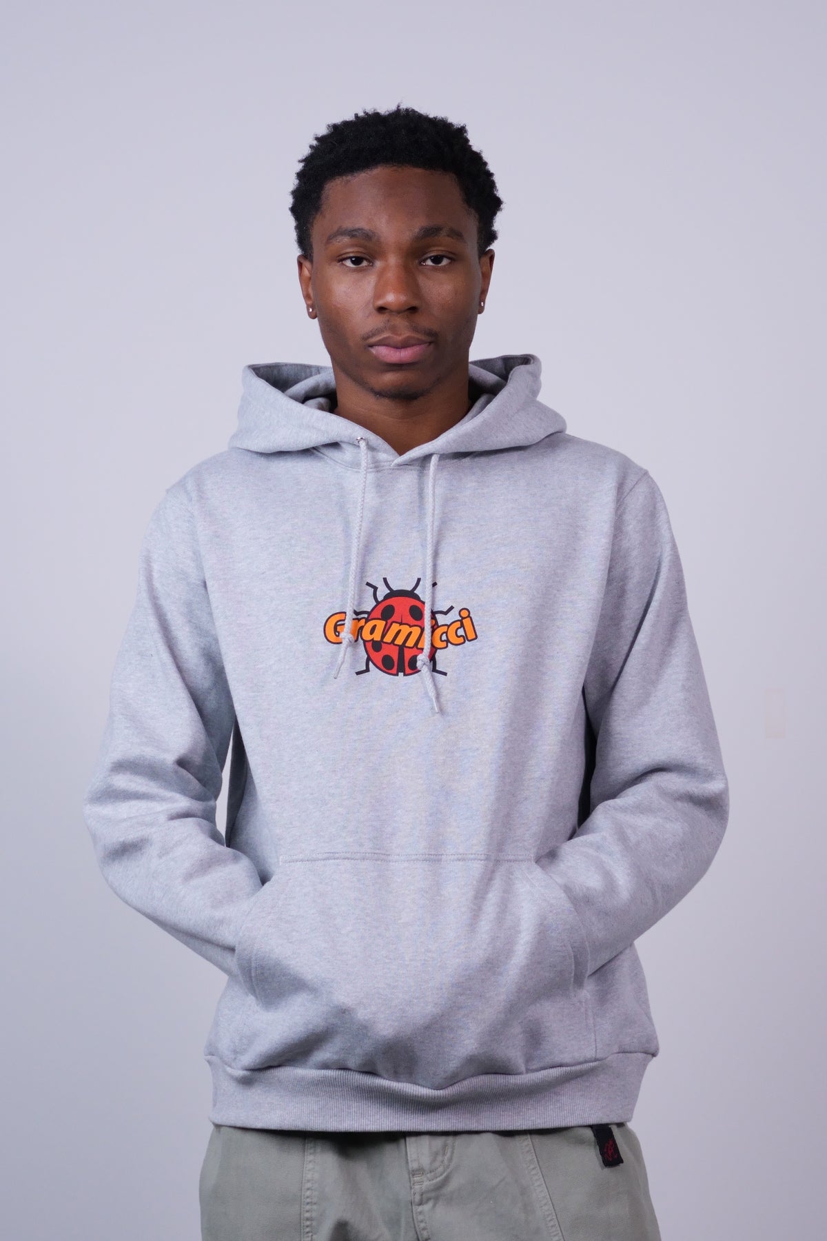 Lady Bug Hooded Sweatshirt Heather Grey