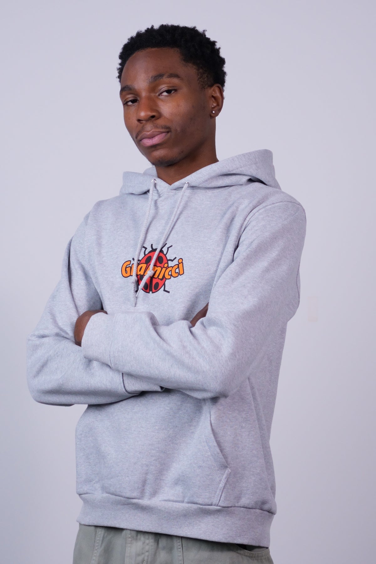 Lady Bug Hooded Sweatshirt Heather Grey